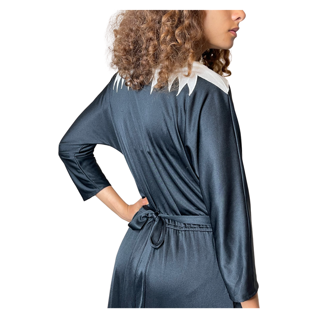 Original 1970's Radley Black & White Dress UK 12 -14