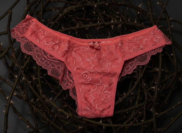 Petals Women's Brazilian Knickers In  Coral Pink