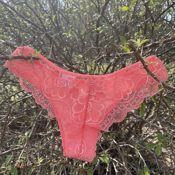 Petals Women's Brazilian Knickers In  Coral Pink