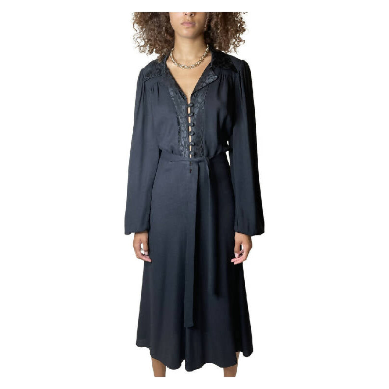 Rare Vintage 1970's Original Black dress designed by Ossie Clark UK 10 - 12