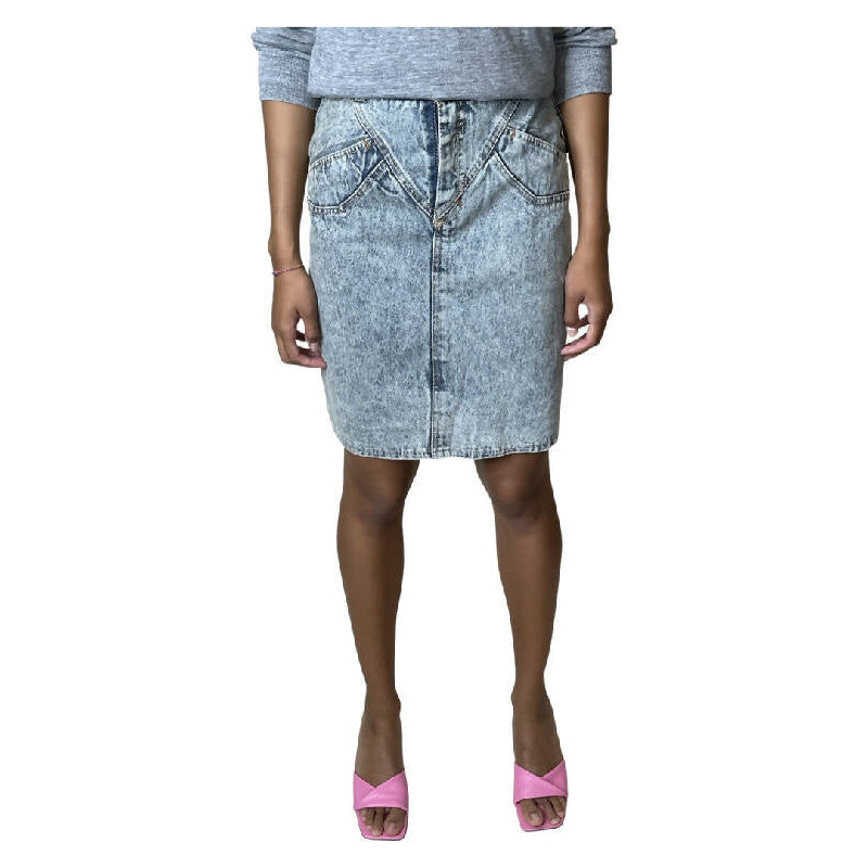 Vintage 1980's Original Blue Vintage Denim Acid Wash Skirt UK 8 - 10
