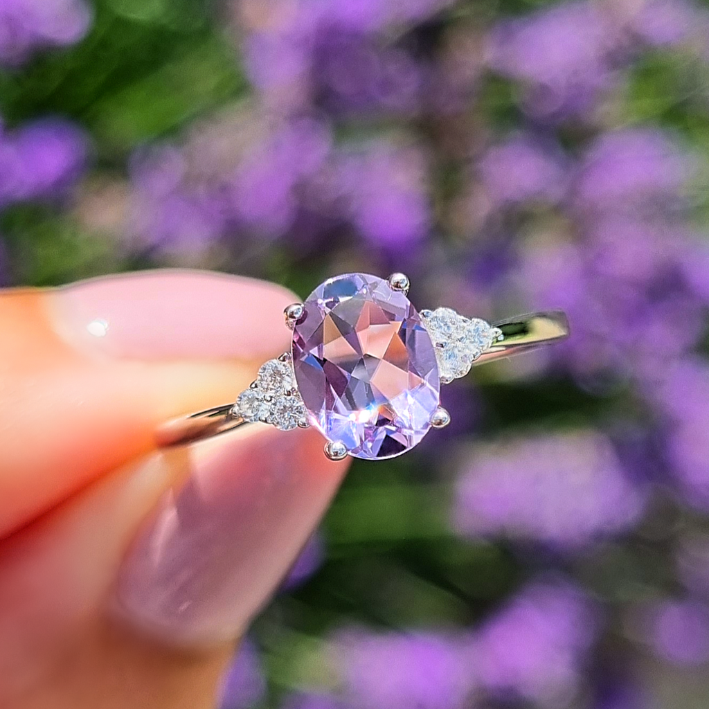 Complete Set - Amethyst Jewellery Set in Sterling Silver