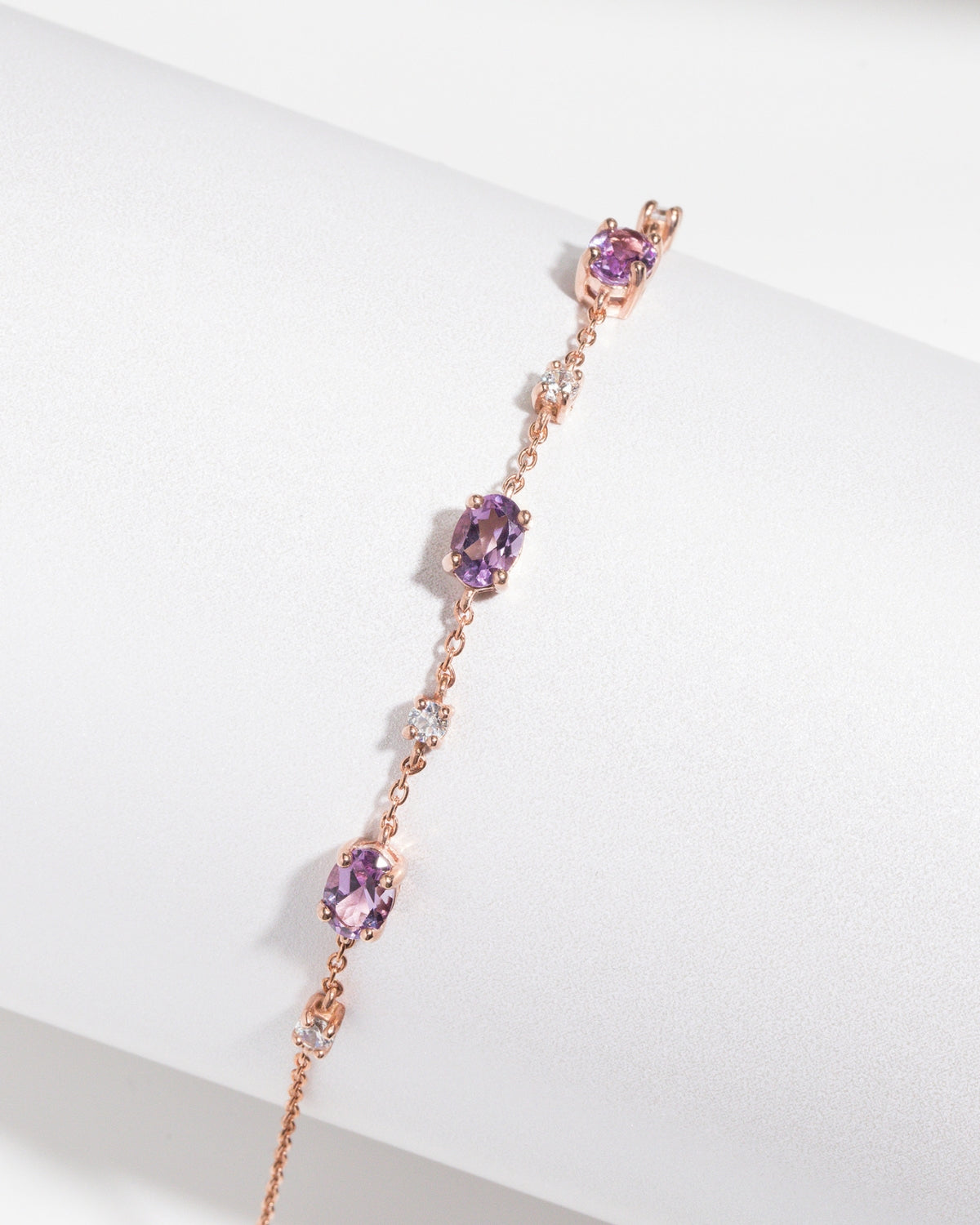 Lavender Amethyst Bracelet in 18k Rose Gold Vermeil