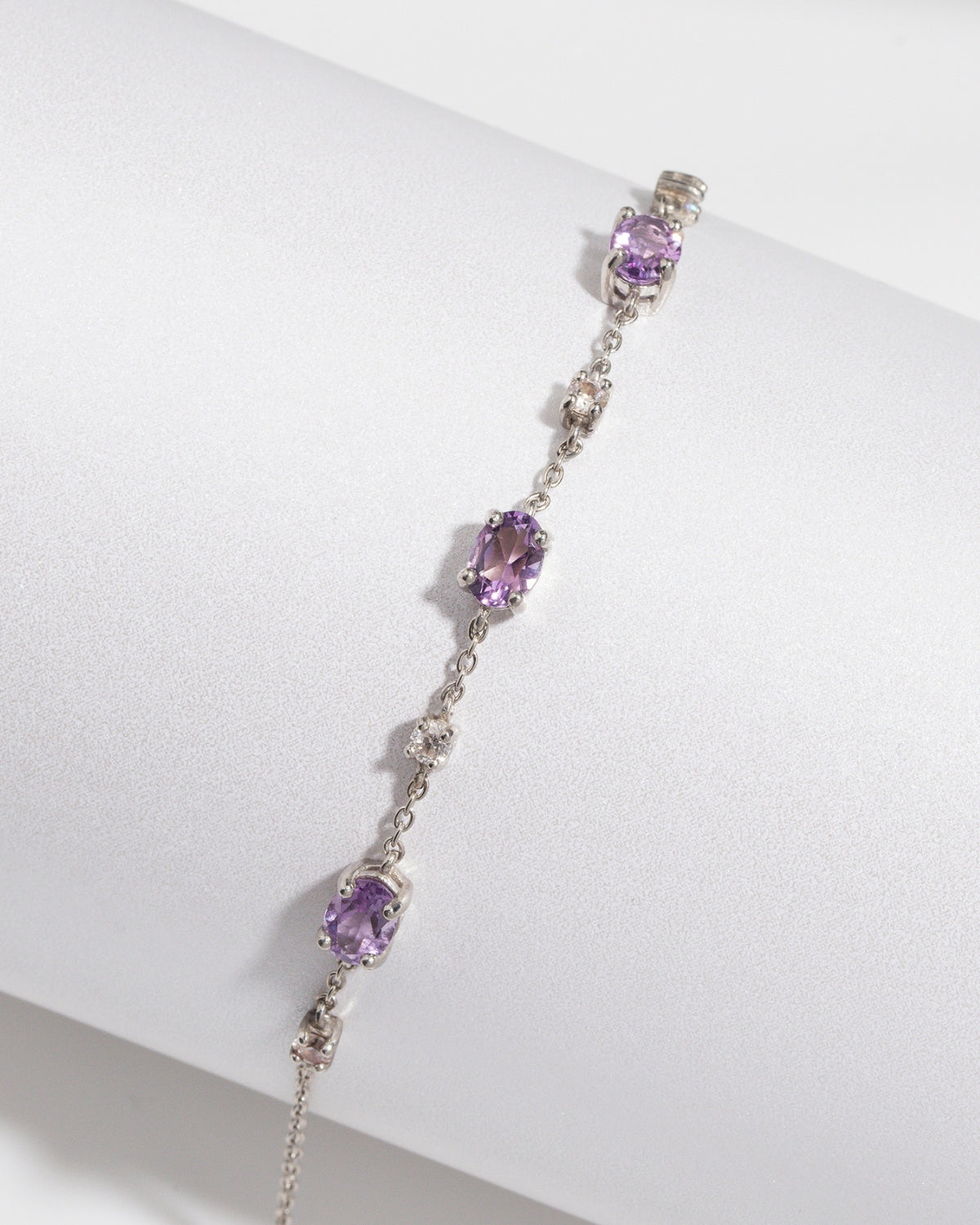 Lavender Amethyst Bracelet in Sterling Silver