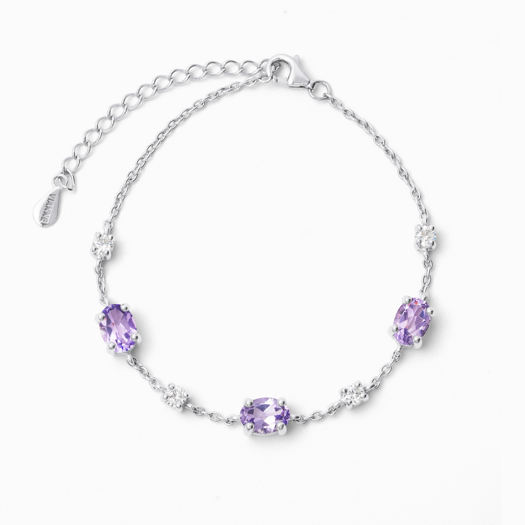 Lavender Amethyst Bracelet in Sterling Silver