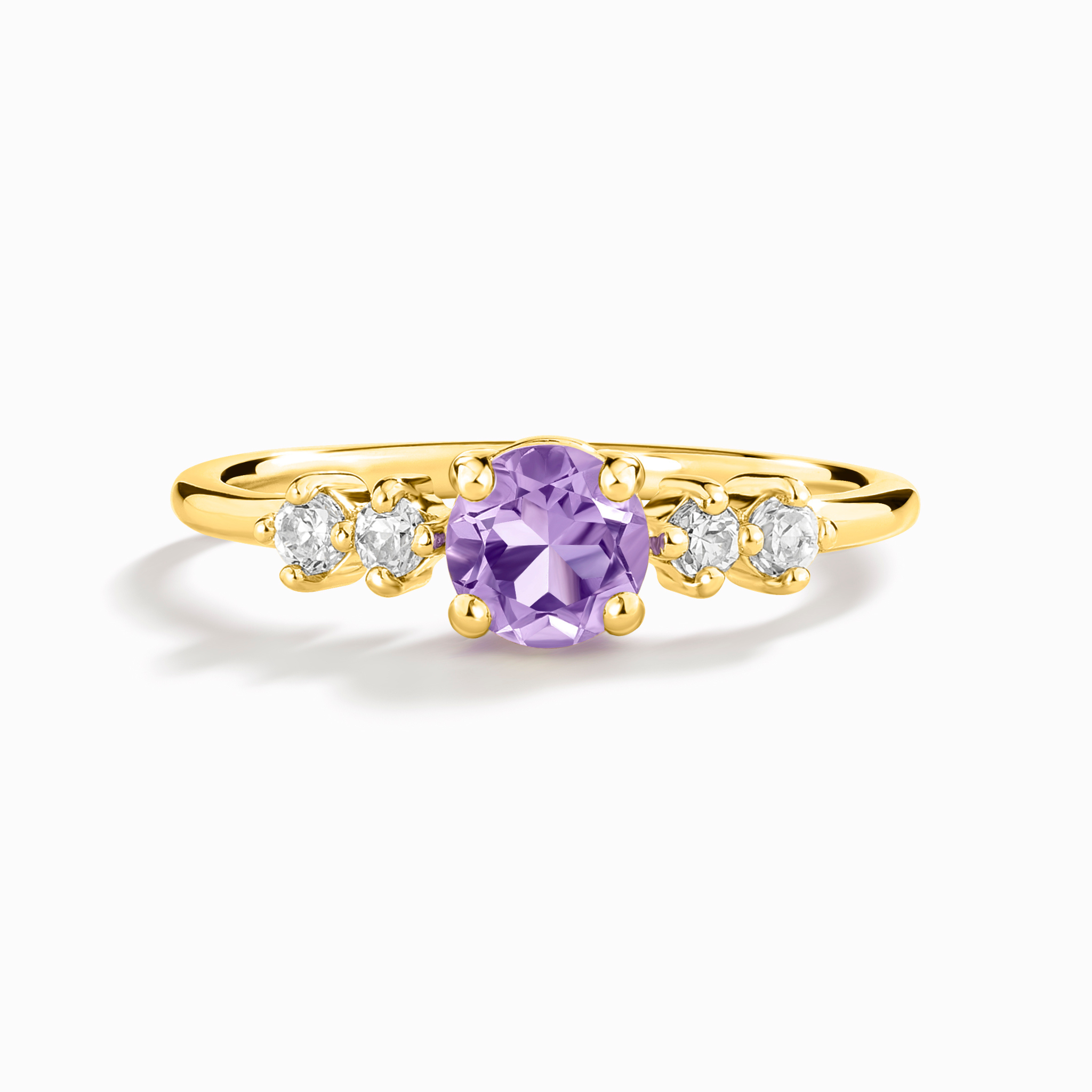 Lavender Amethyst Five Stone Ring in 18k Gold Vermeil