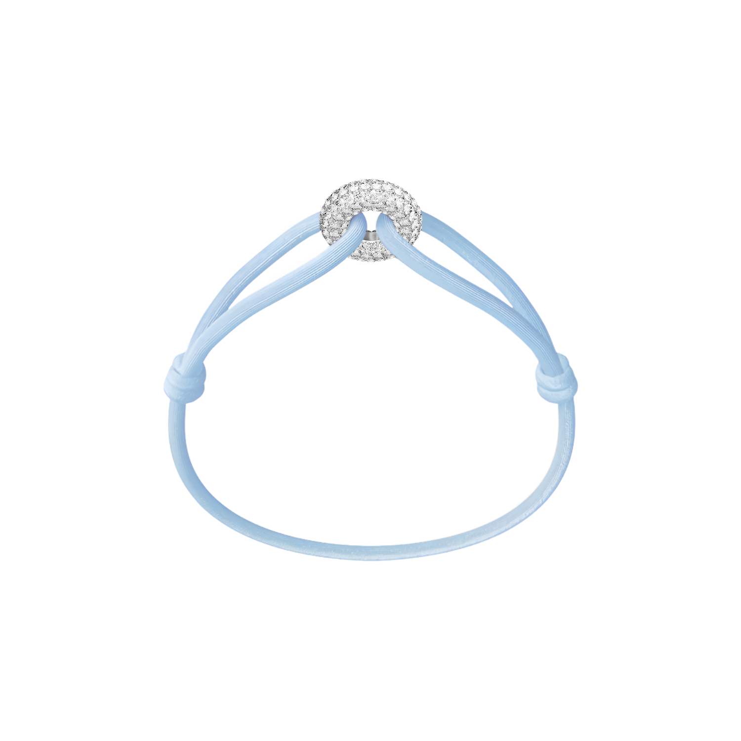 Silver Soho Pavé Cord Bracelet