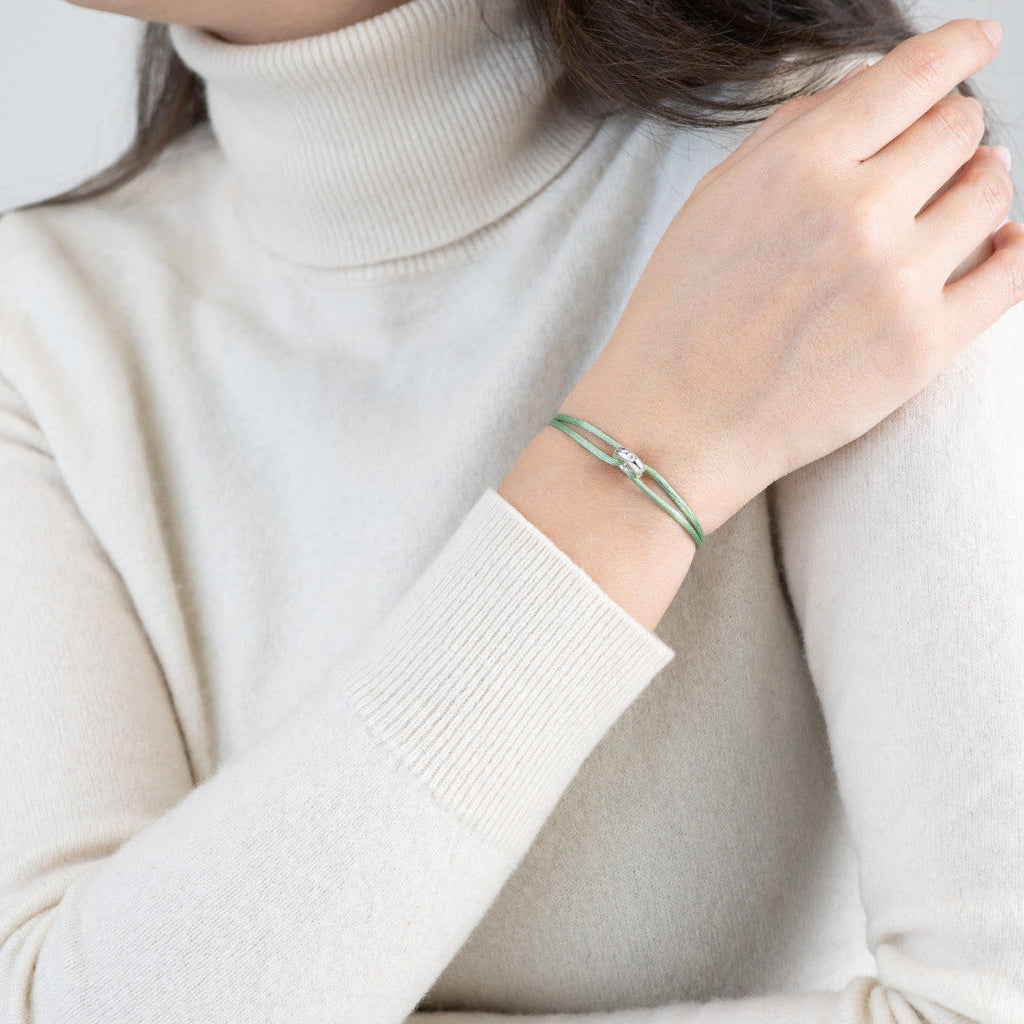 Mini Silver Soho Diamond Cord Bracelet