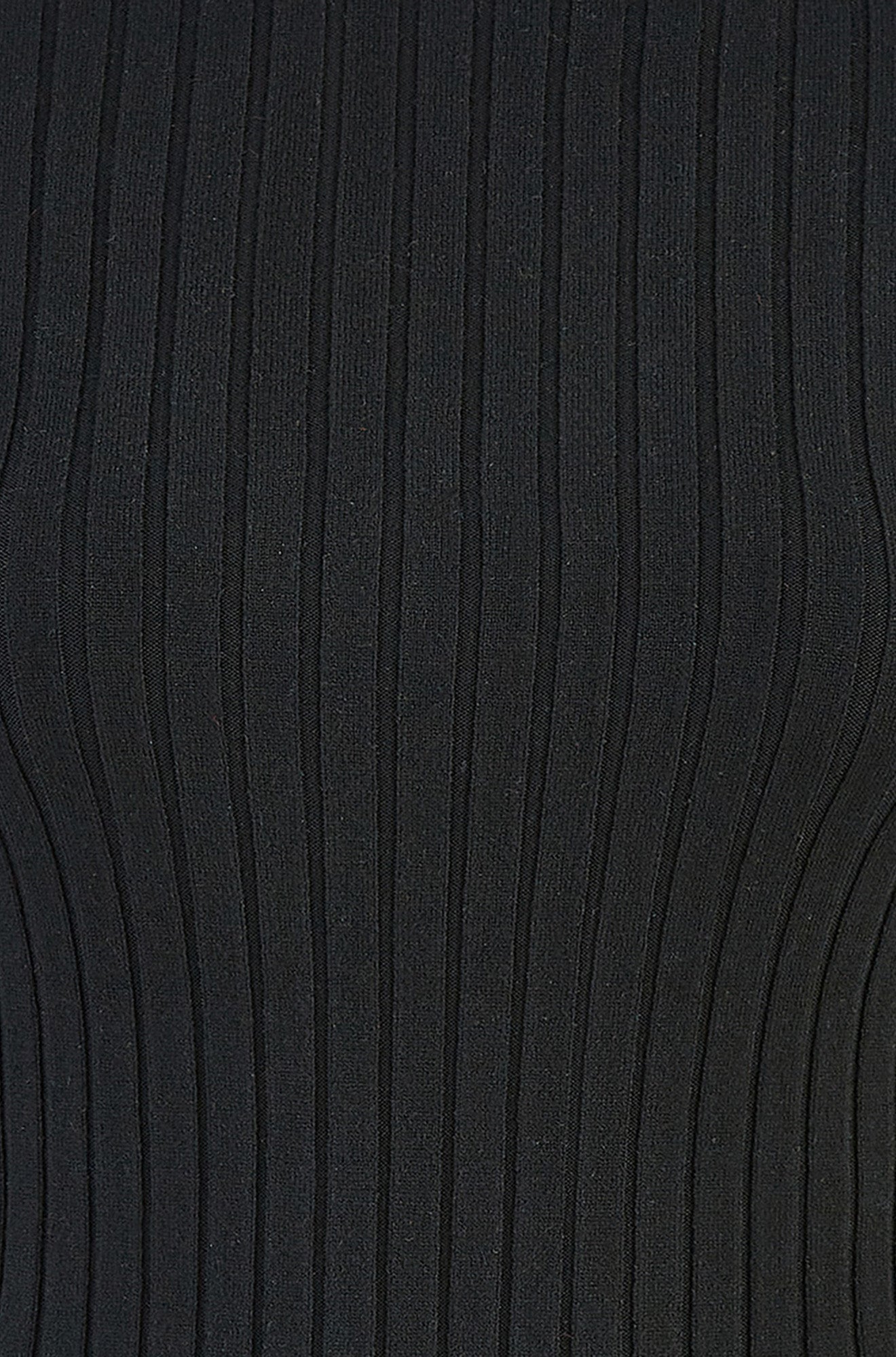 Yumi Black Ribbed Knit Roll Neck Jumper