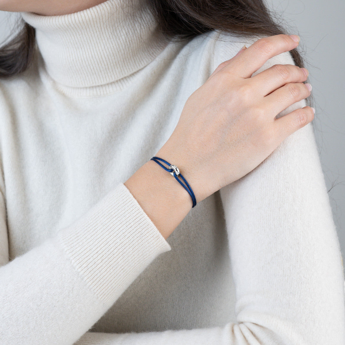 Mini Silver Soho Diamond Cord Bracelet