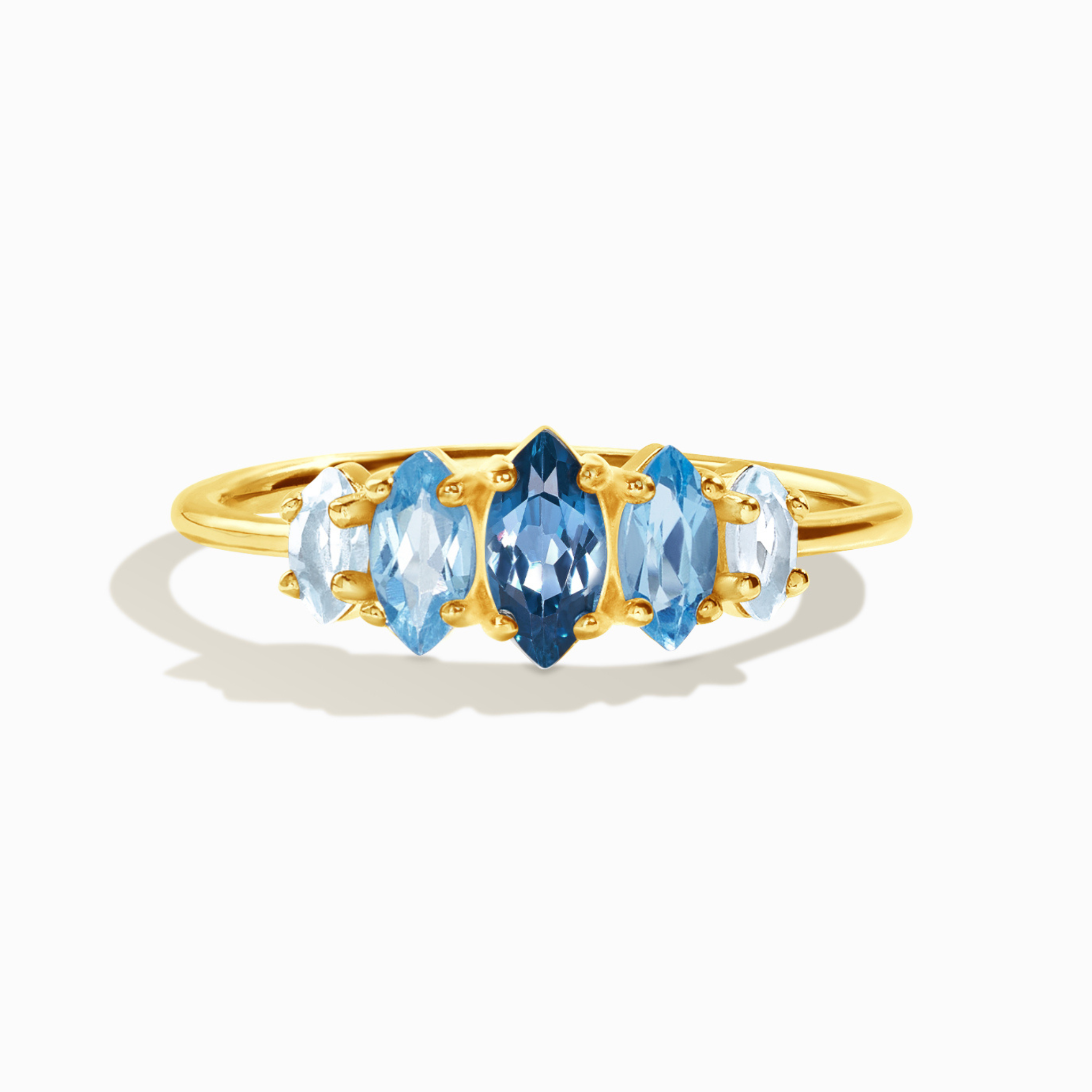 Ombre Blue Topaz Ring in 18k Gold Vermeil