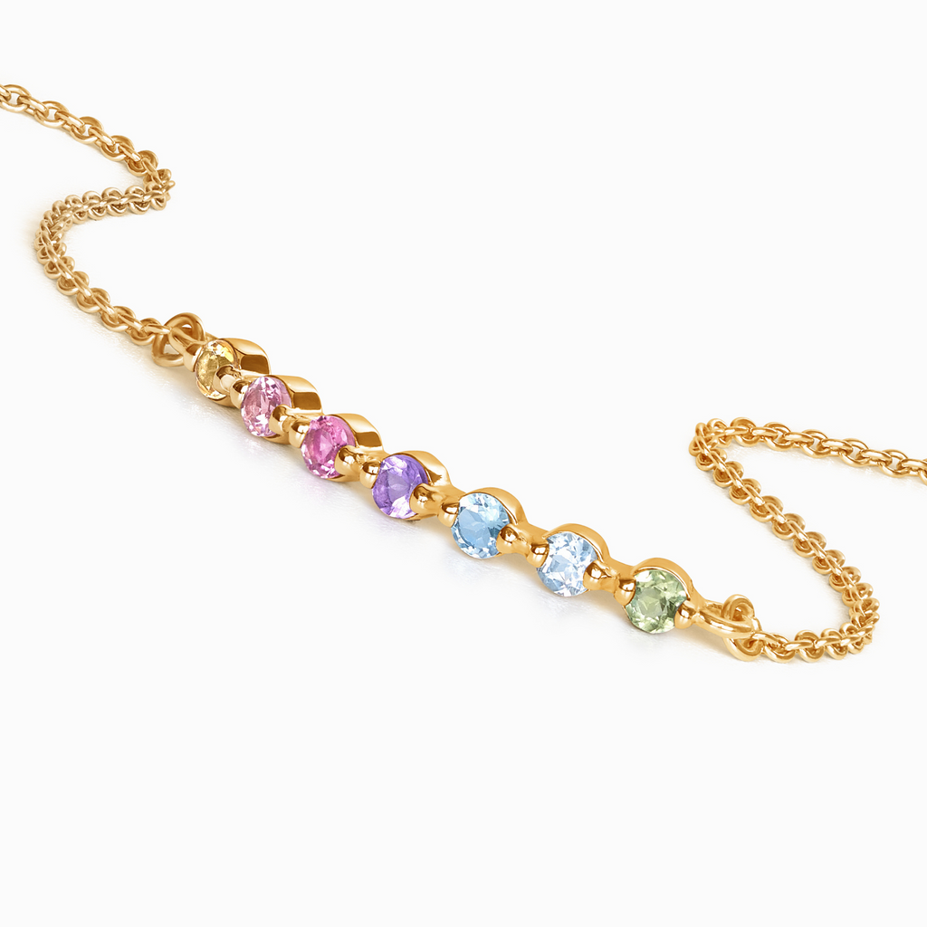 Pastel Rainbow Gemstone Bracelet in 18k Gold Vermeil