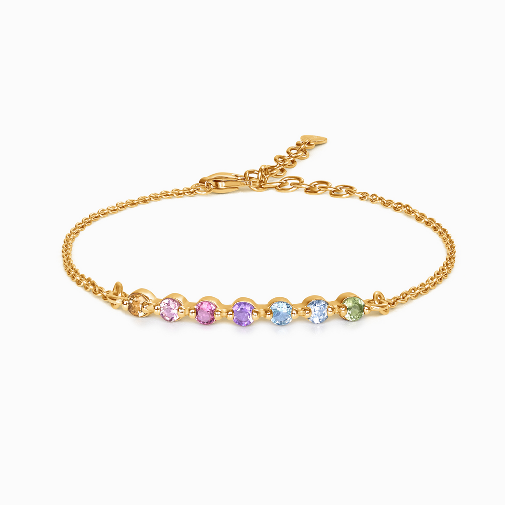 Pastel Rainbow Gemstone Bracelet in 18k Gold Vermeil