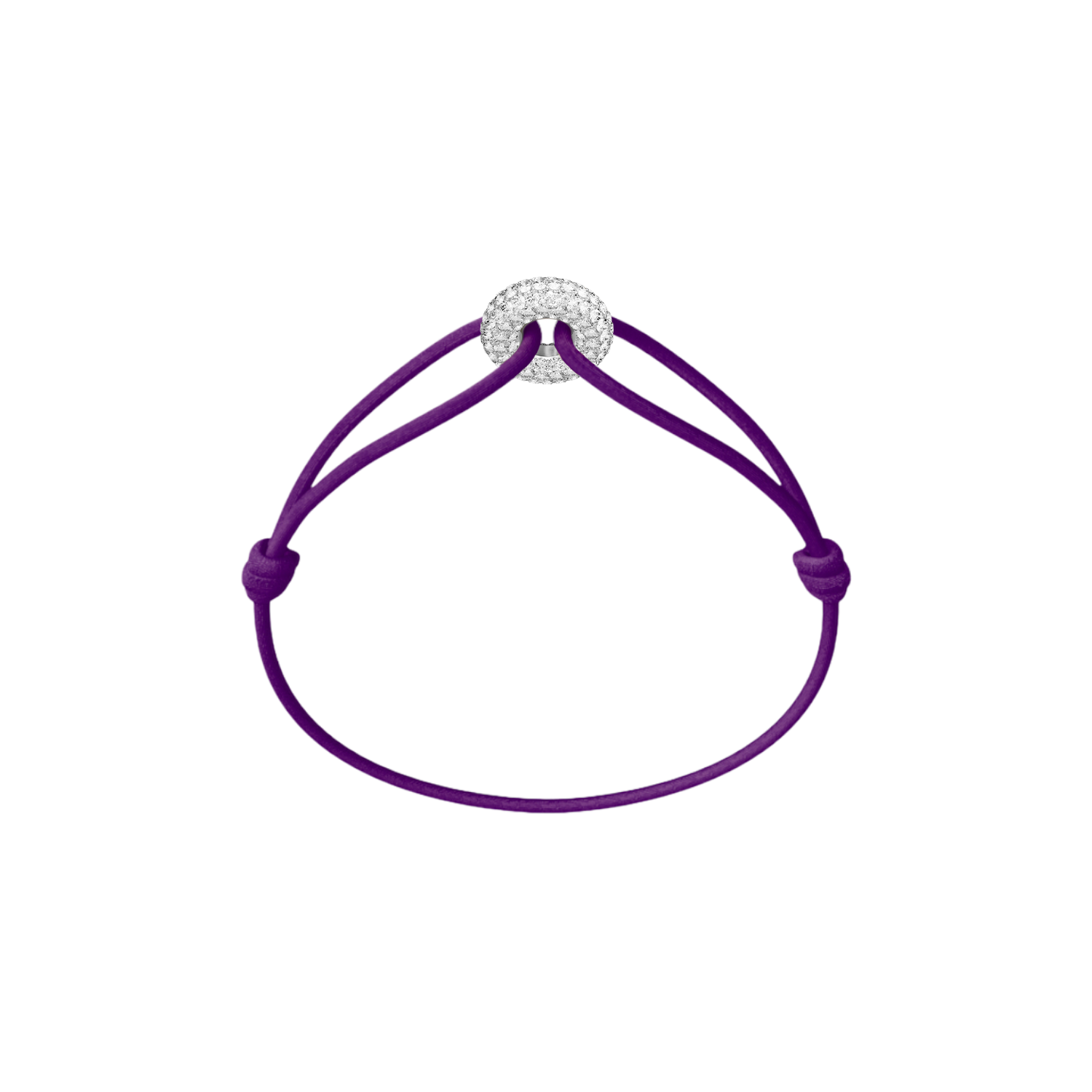 Mini Silver Soho Pavé Cord Bracelet