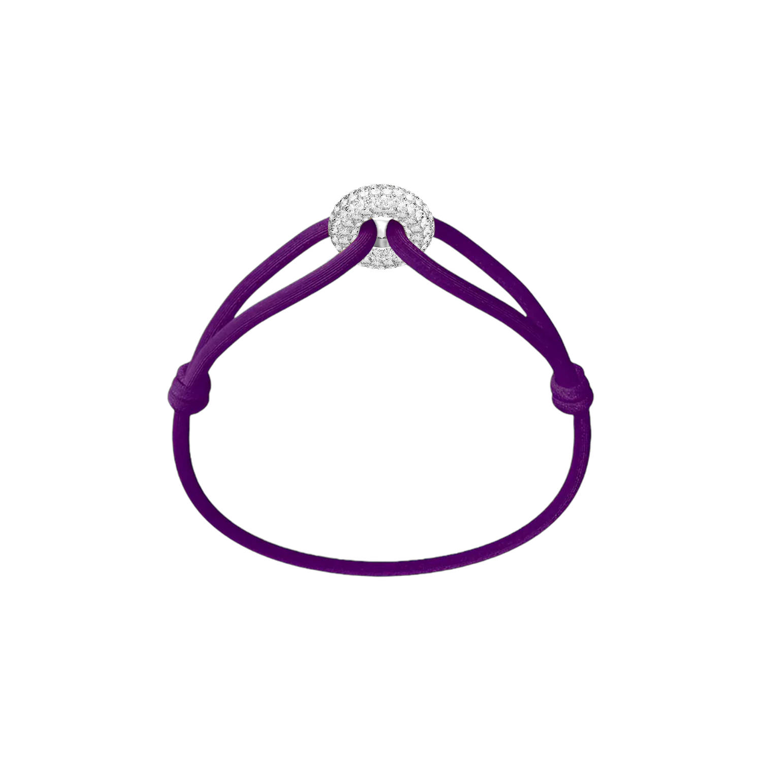 Silver Soho Pavé Cord Bracelet