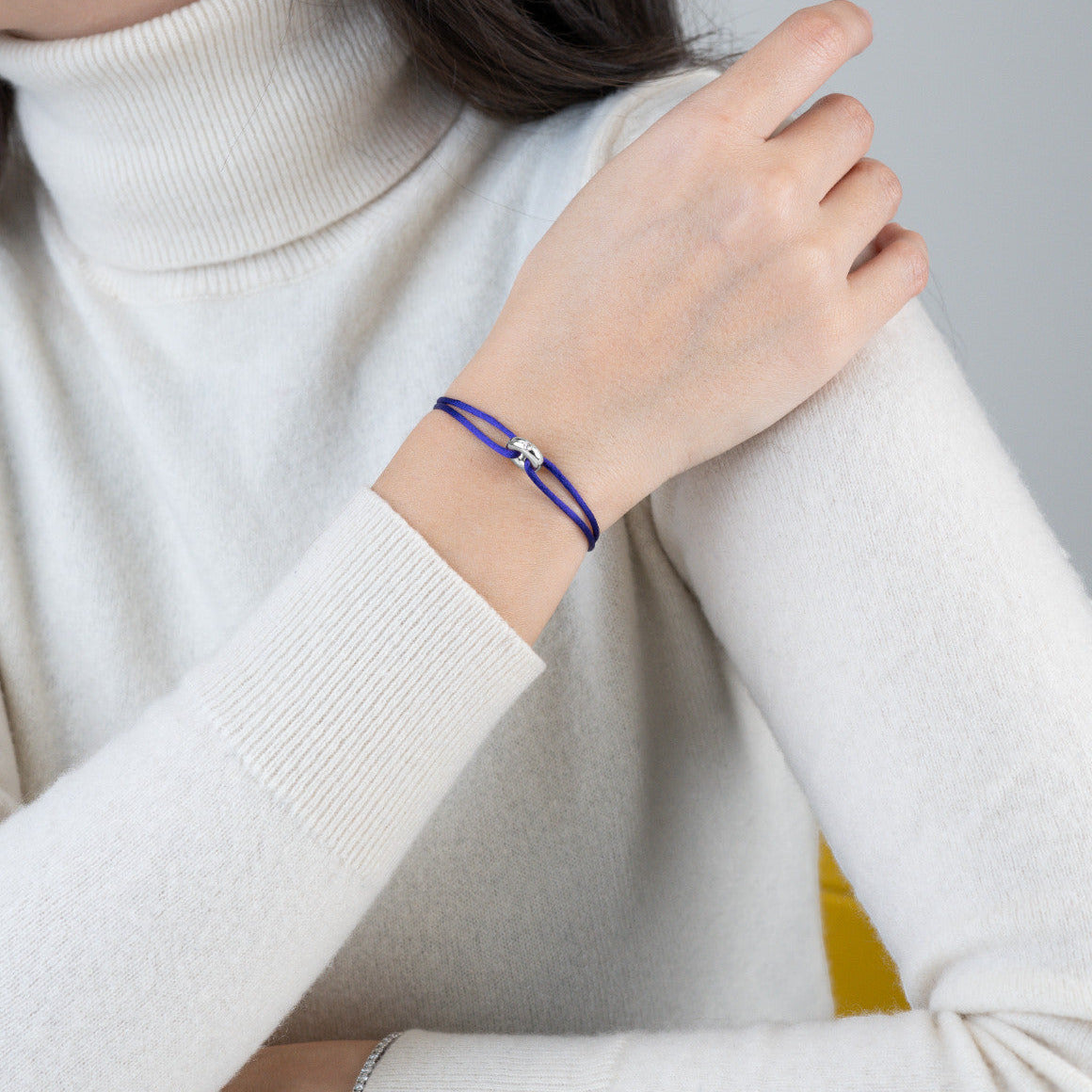 Mini Silver Soho Diamond Cord Bracelet