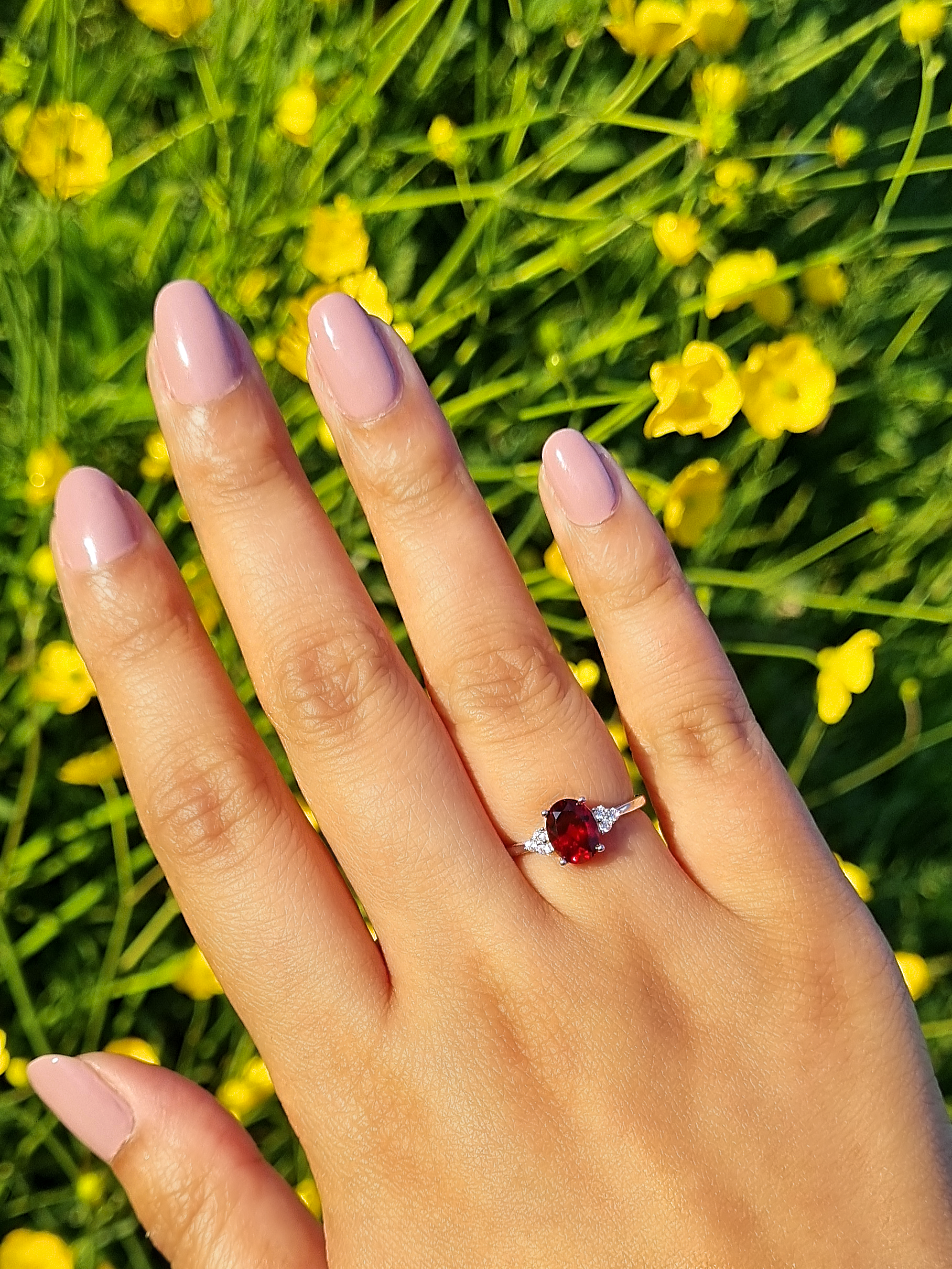 Complete Set - Garnet Jewellery Set in Sterling Silver