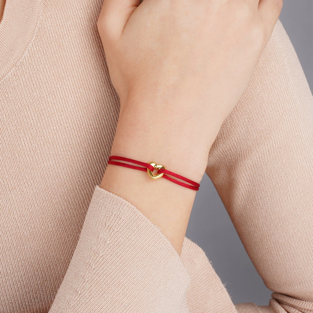 Golden Heart Cord Bracelet