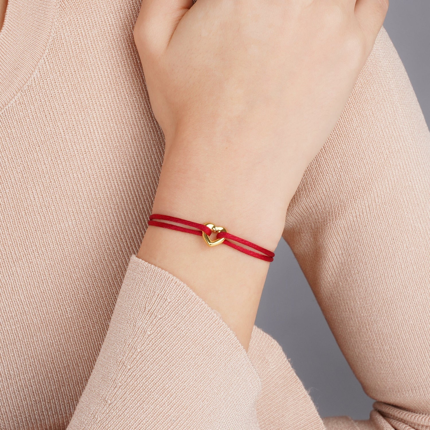 Golden Heart Cord Bracelet