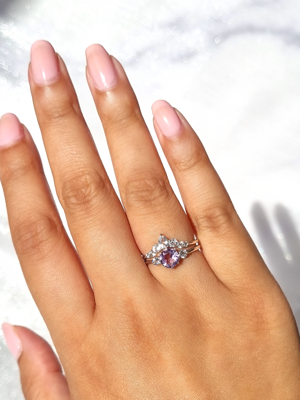 Selene Lavender Amethyst Ring Set in Sterling Silver