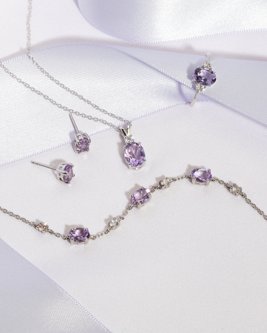 Mini Set 2 - Amethyst Jewellery Set in Sterling Silver