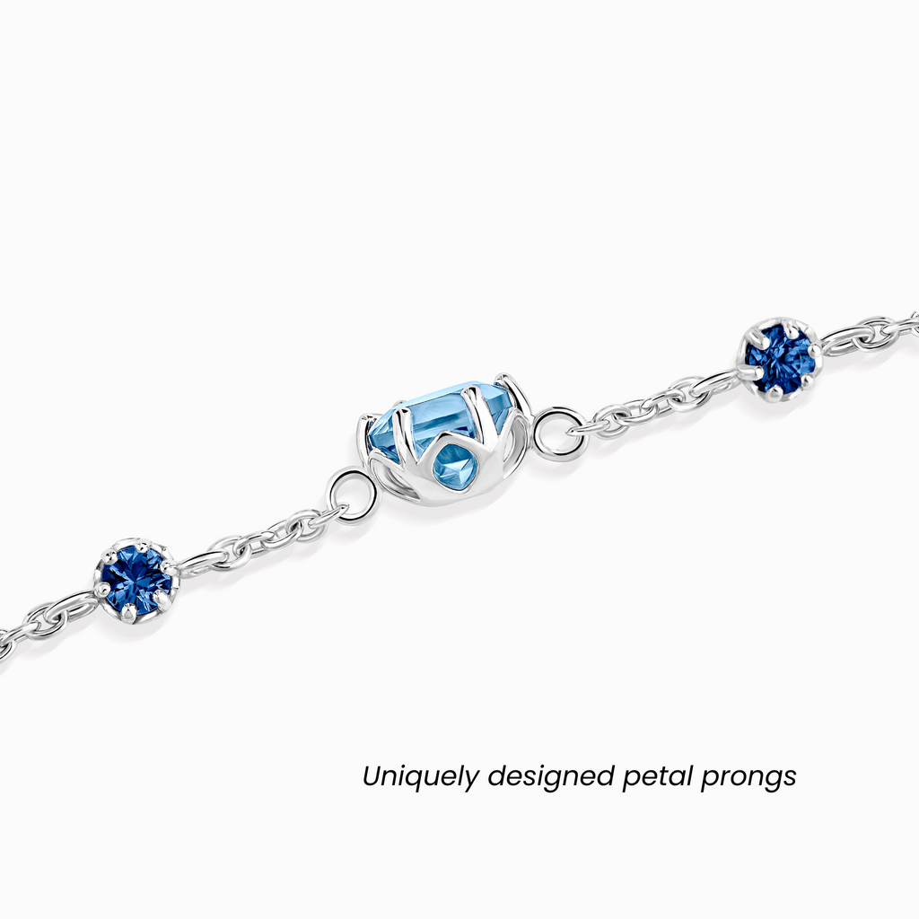 Blue Sapphire & Blue Topaz Bracelet in Sterling Silver