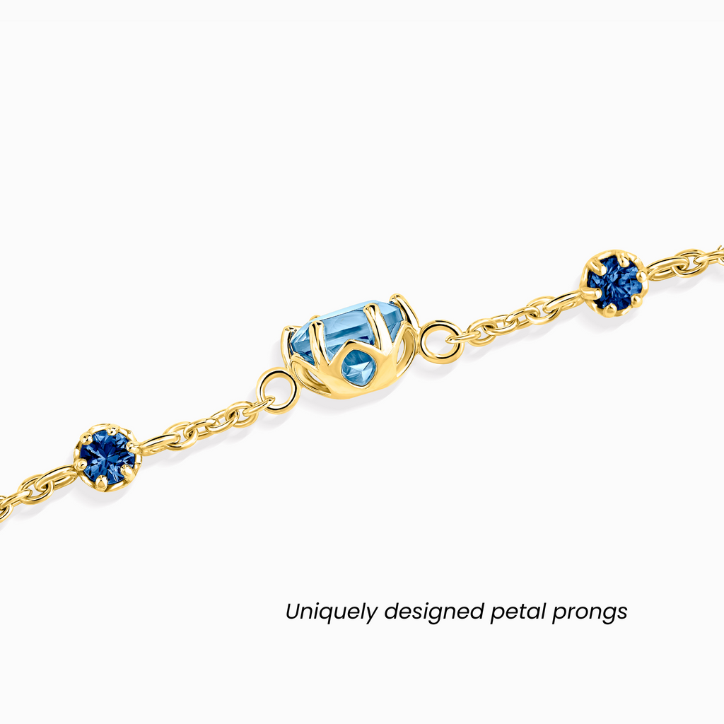 Blue Sapphire & Blue Topaz Jewellery Set in 18k Gold Vermeil