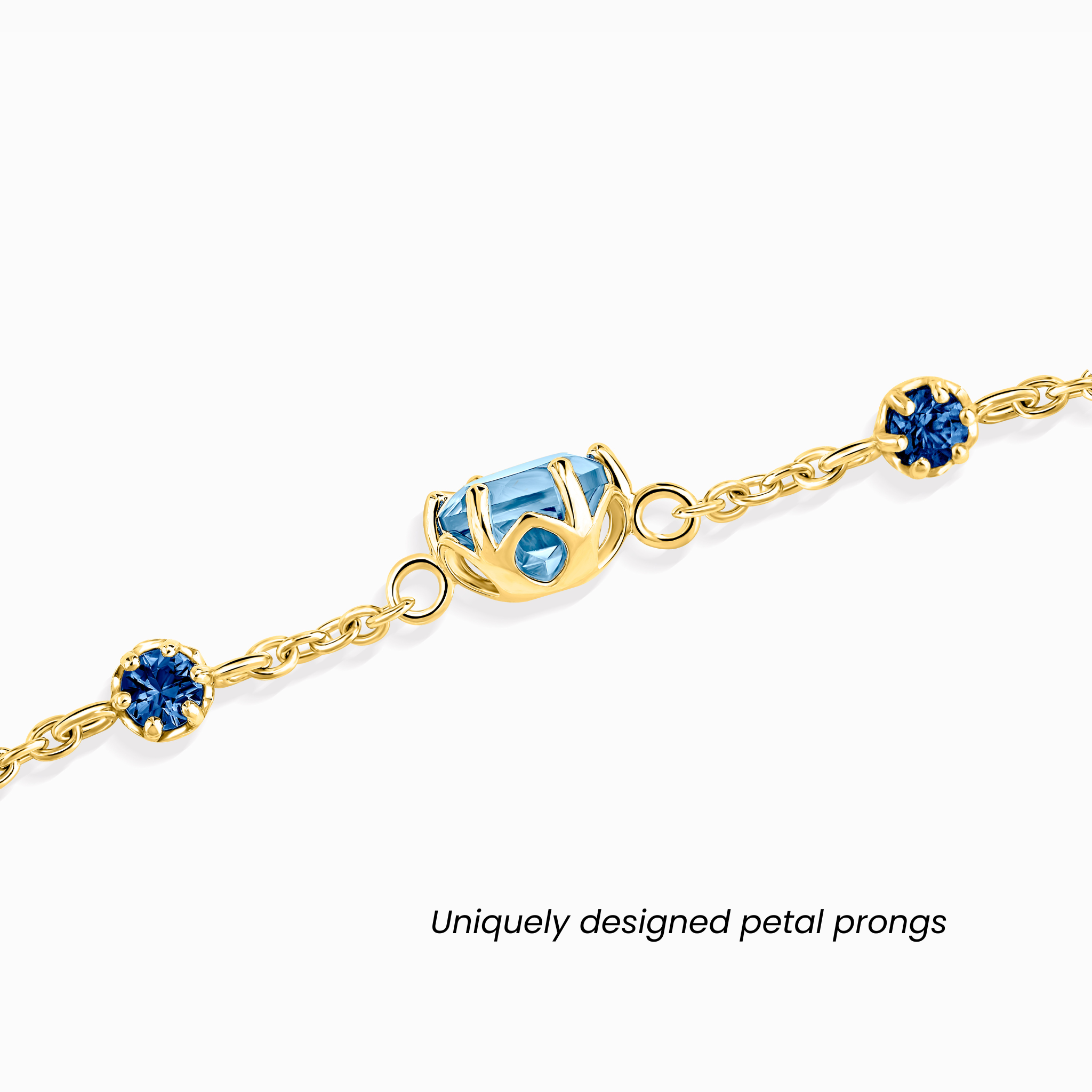 Blue Sapphire & Blue Topaz Jewellery Set in 18k Gold Vermeil