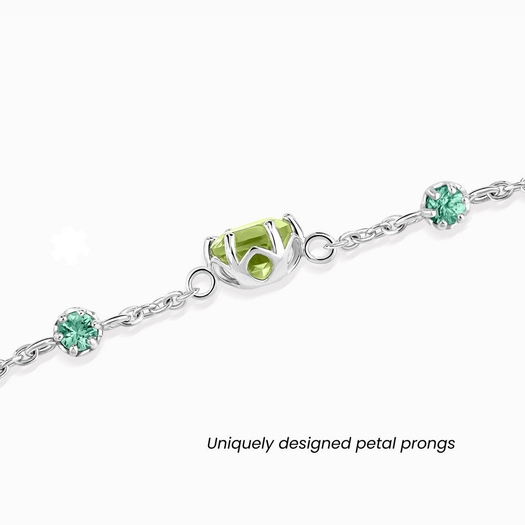 Emerald & Peridot Jewellery Set in Sterling Silver