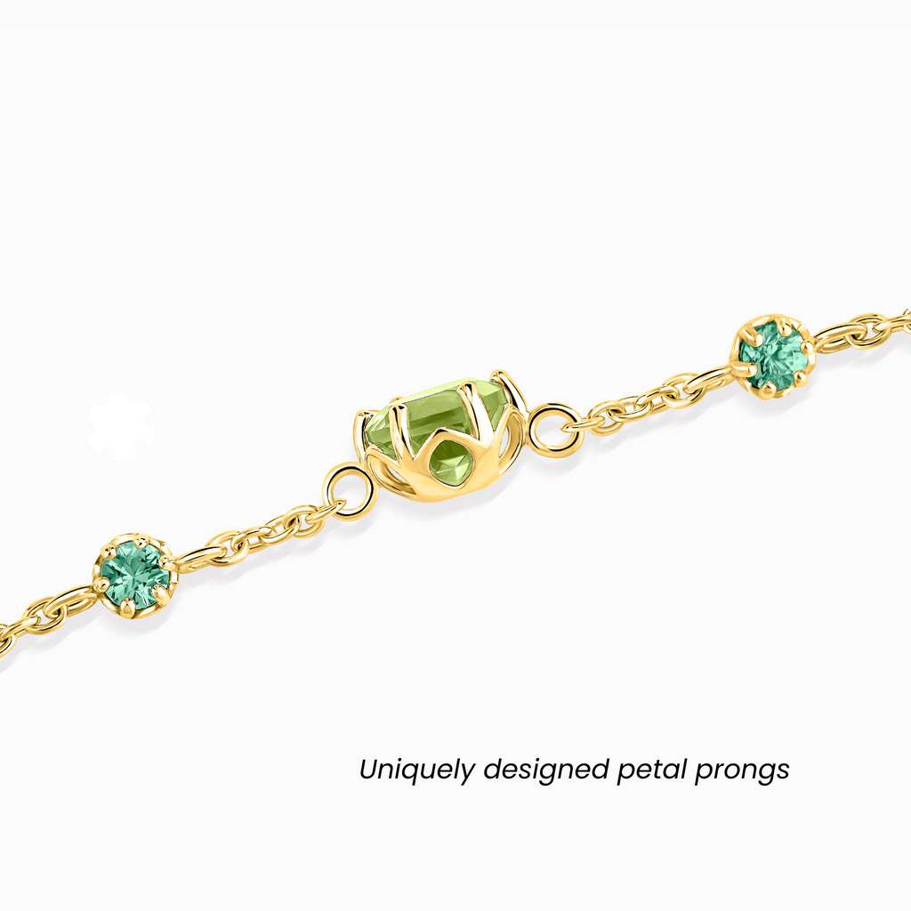 Emerald & Peridot Jewellery Set in 18k Gold Vermeil