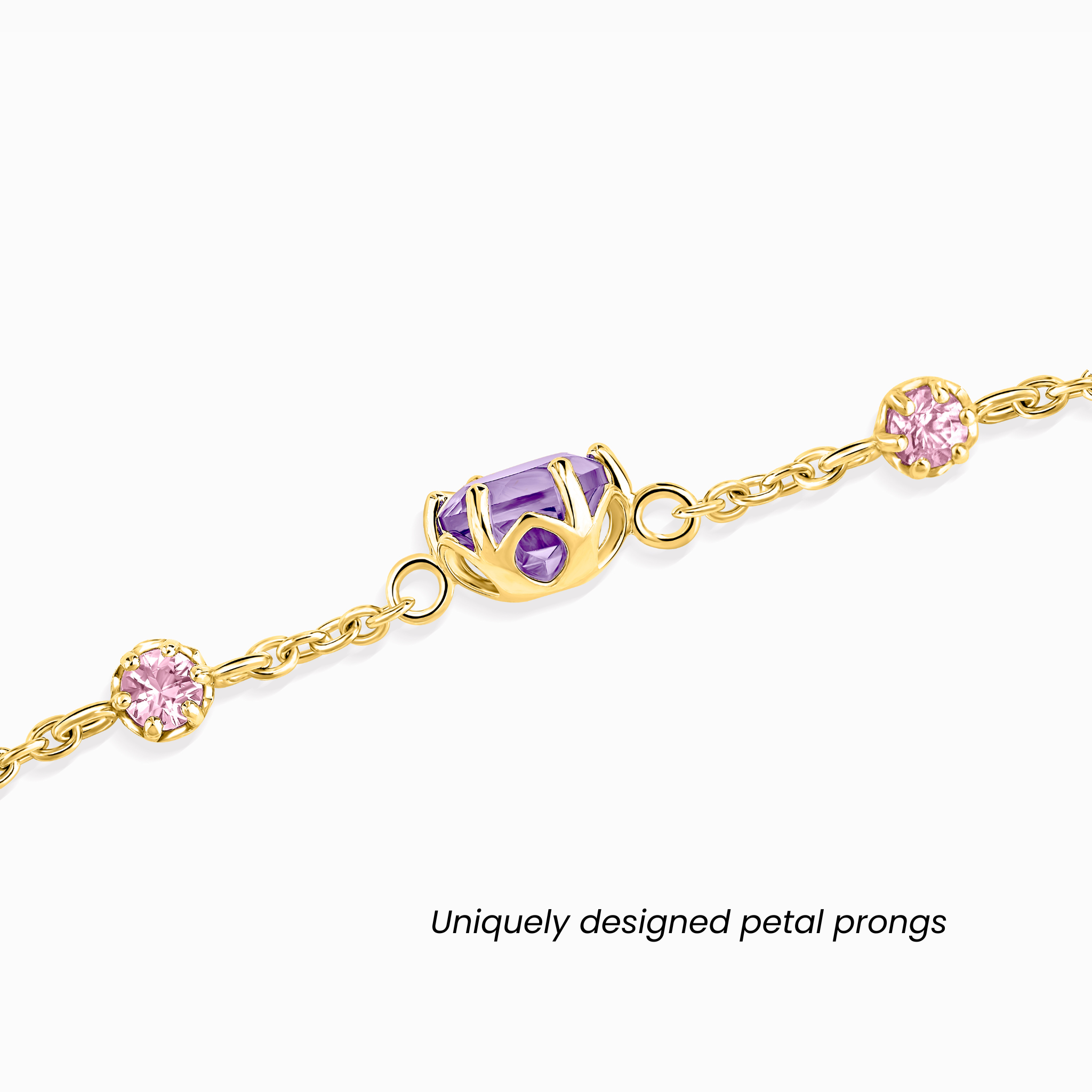 Pink Sapphire & Amethyst Jewellery Set in 18k Gold Vermeil