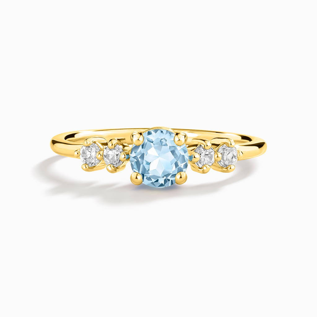 Sky Blue Topaz Five Stone Ring in 18k Gold Vermeil
