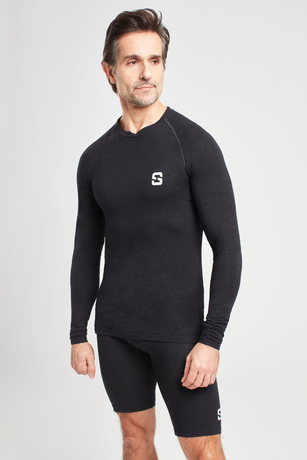Long Sleeve Top - Marl Black