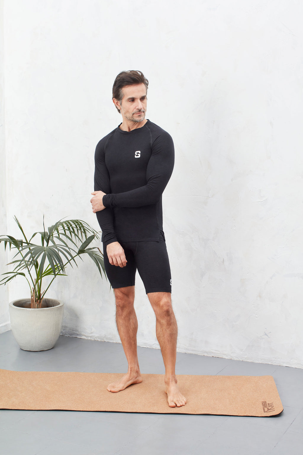 Long Sleeve Top - Marl Black