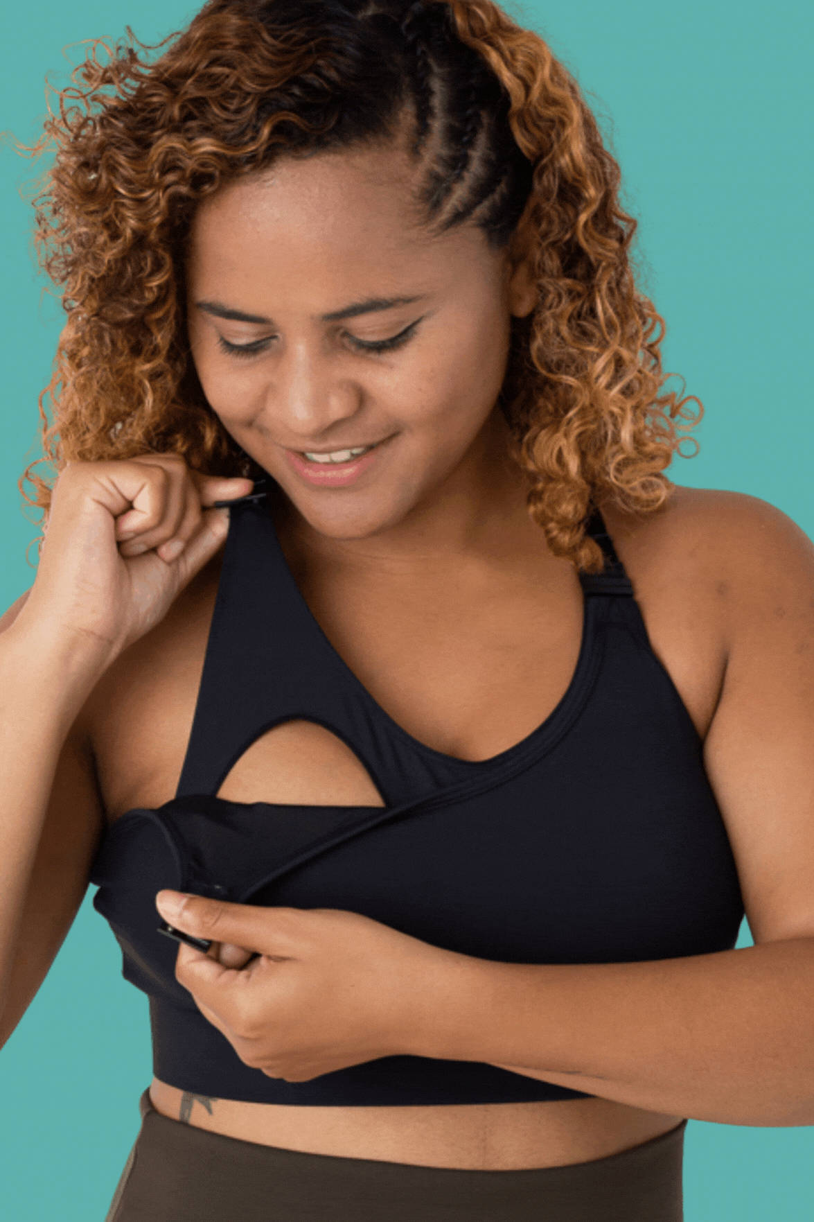 Maternity & Nursing Sports Bra | B–G Cup | Black