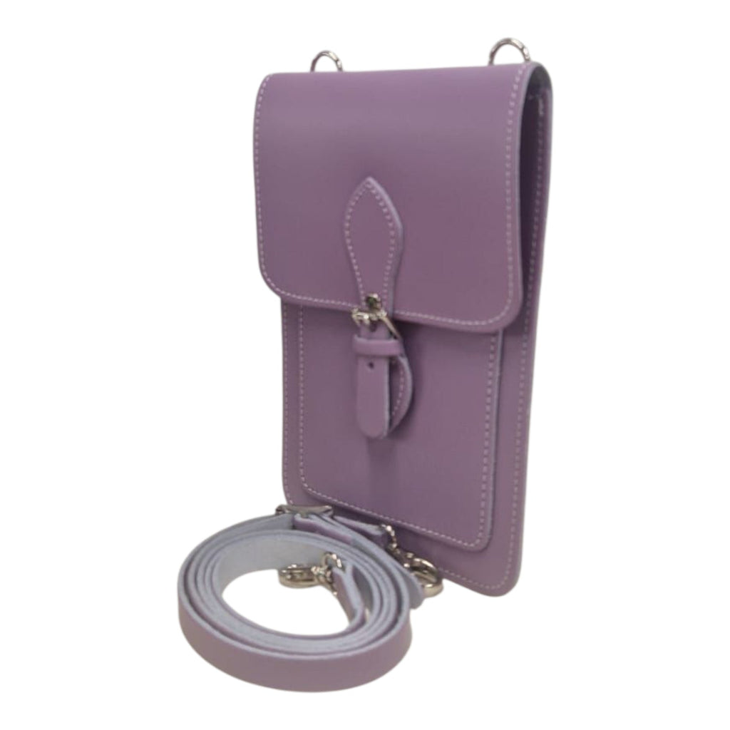 Handmade Leather Mobile Phone Pouch Plus - Pastel Violet