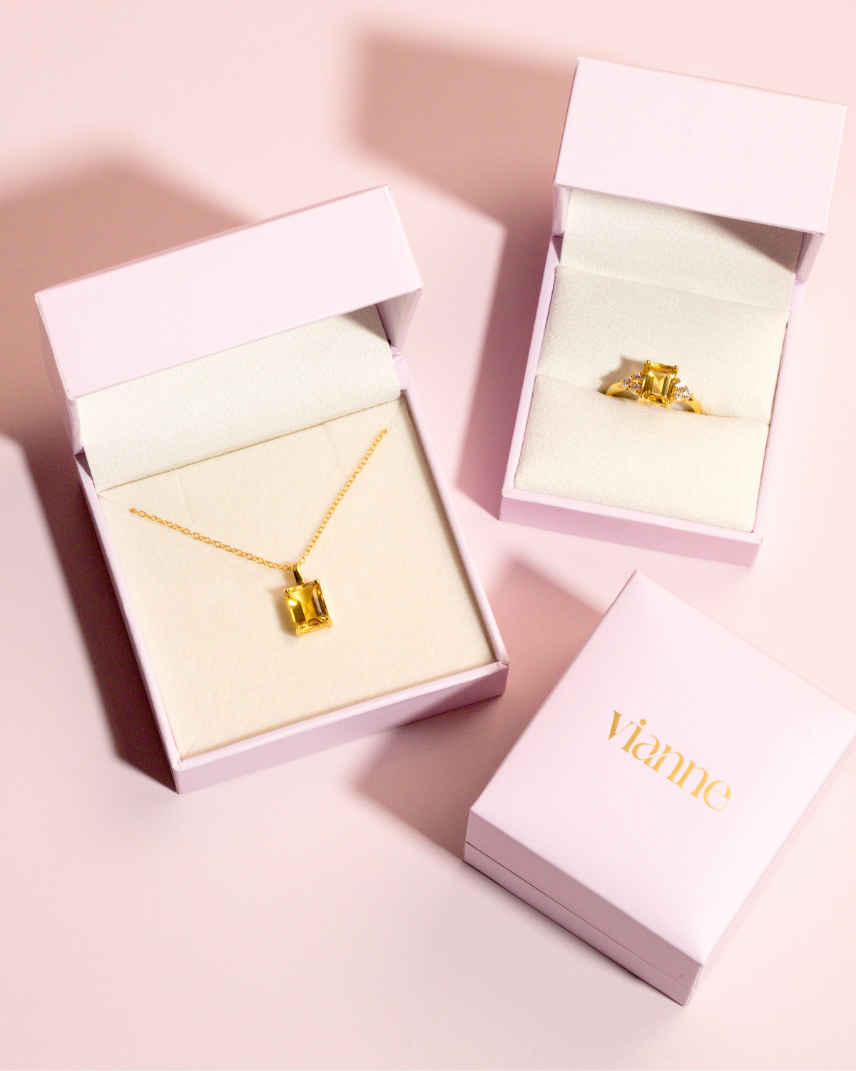 Emerald & Peridot Pear Cut Pendant Necklace in 18k Gold Vermeil