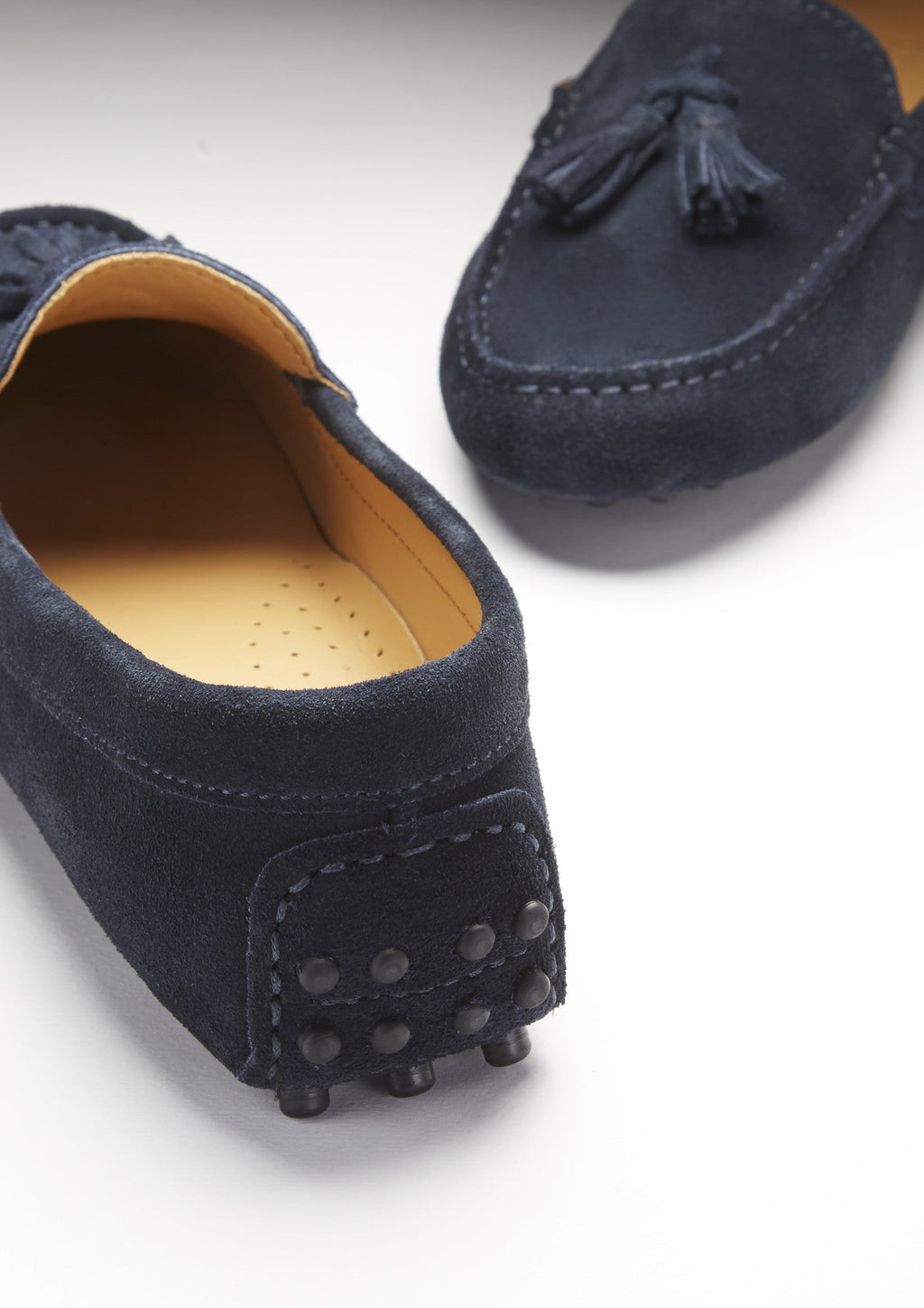 Women's Tasselled Driving Loafers, navy blue suede