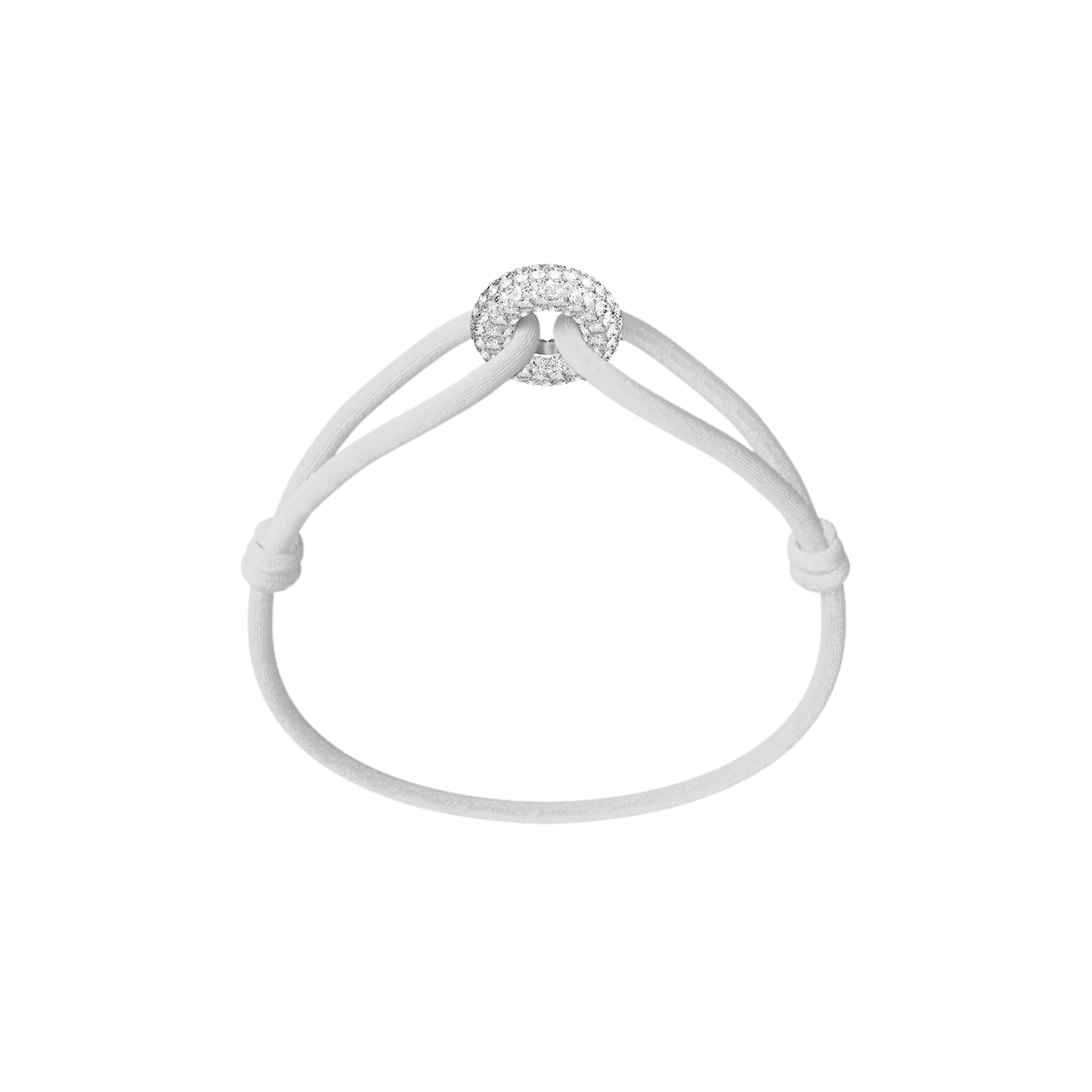 Silver Soho Pavé Cord Bracelet