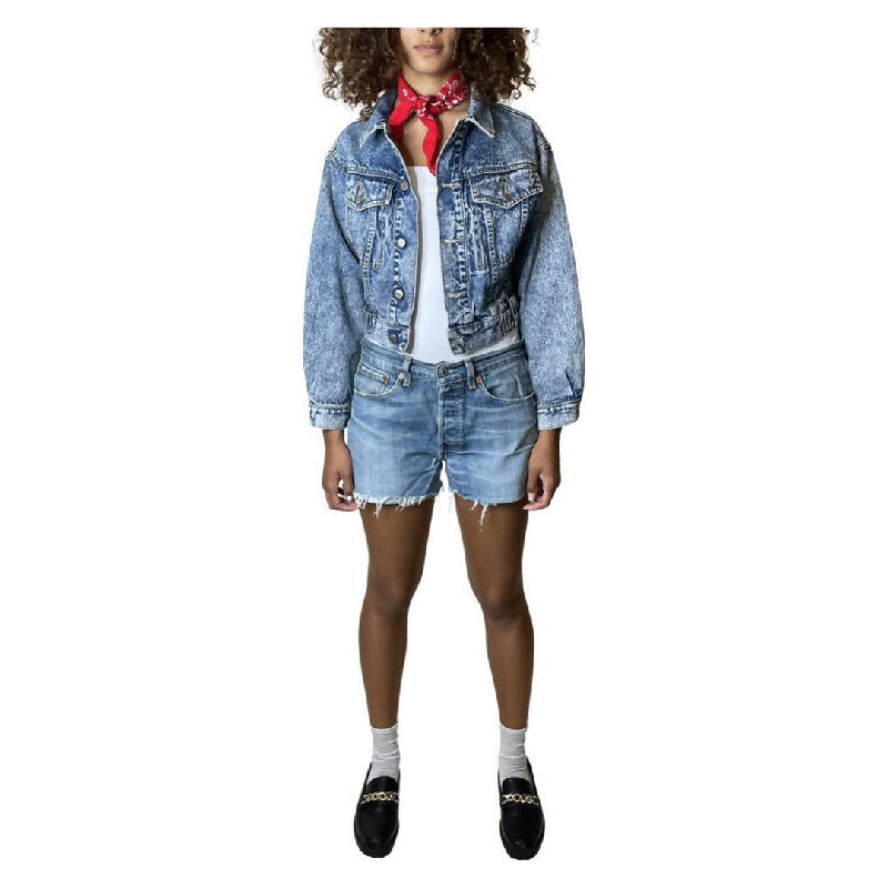 Original Vintage 1980's Acid Stone Wash Denim Jacket UK 8 - 10