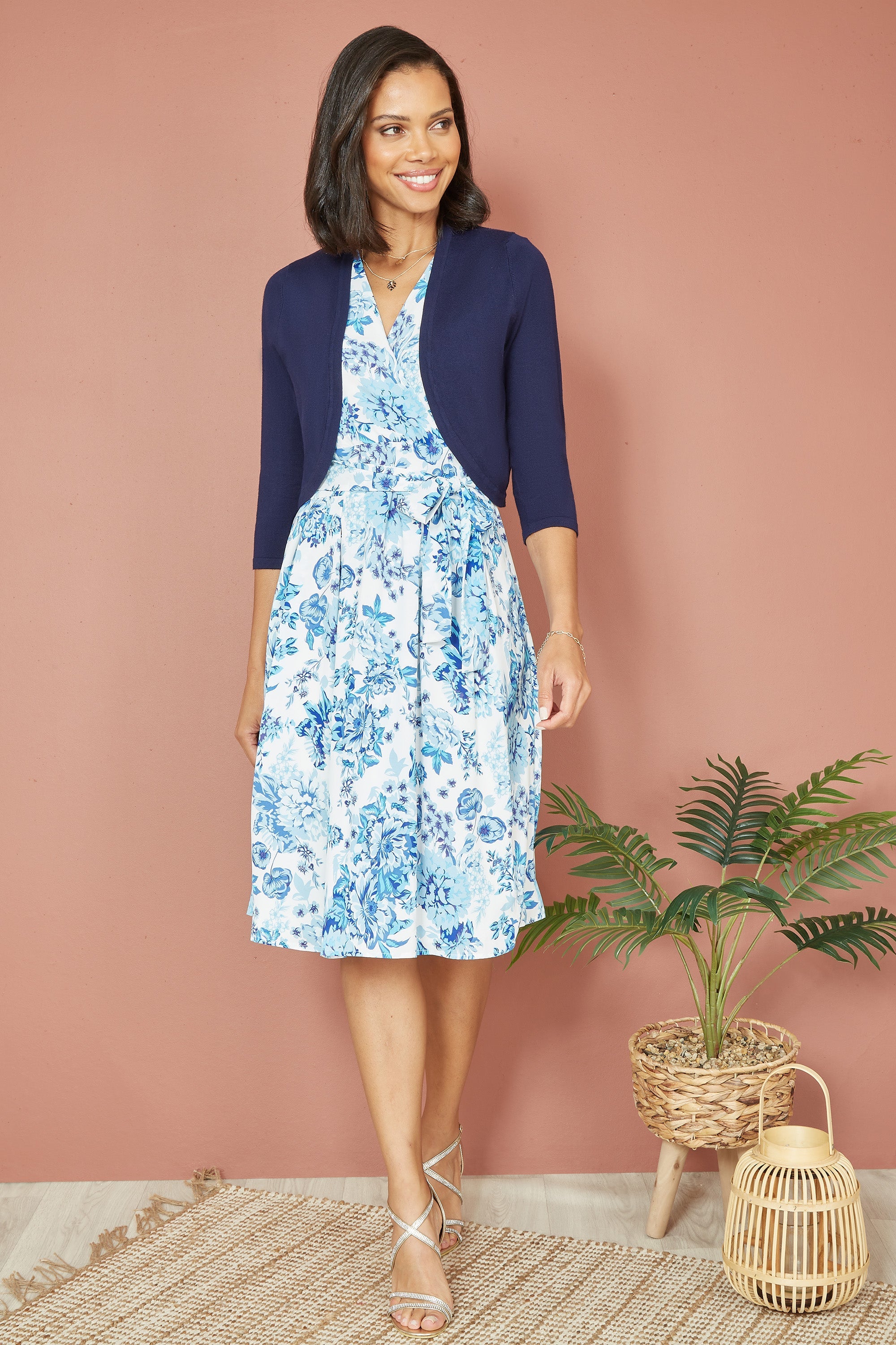 Yumi Navy Knitted Curve Bolero