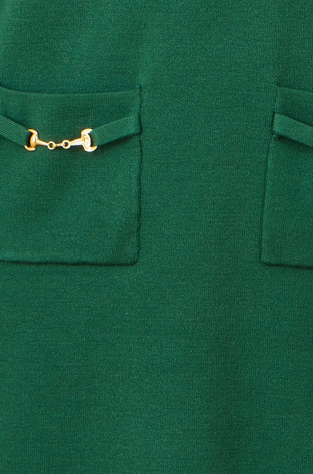 Yumi Green Knitted Tunic Dress With Gold Hardware Details