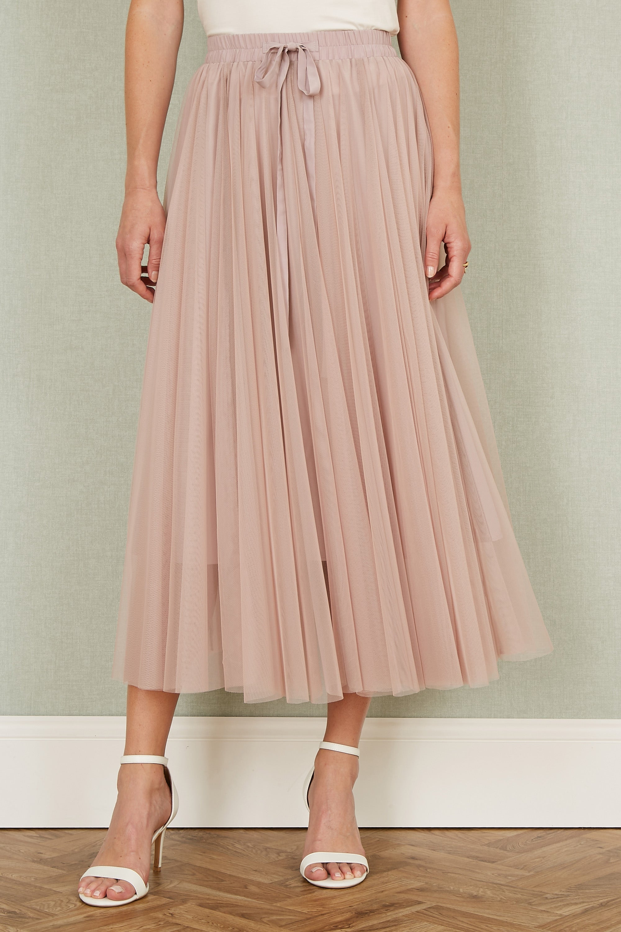 Yumi Blush Pink Mesh Tulle Skirt