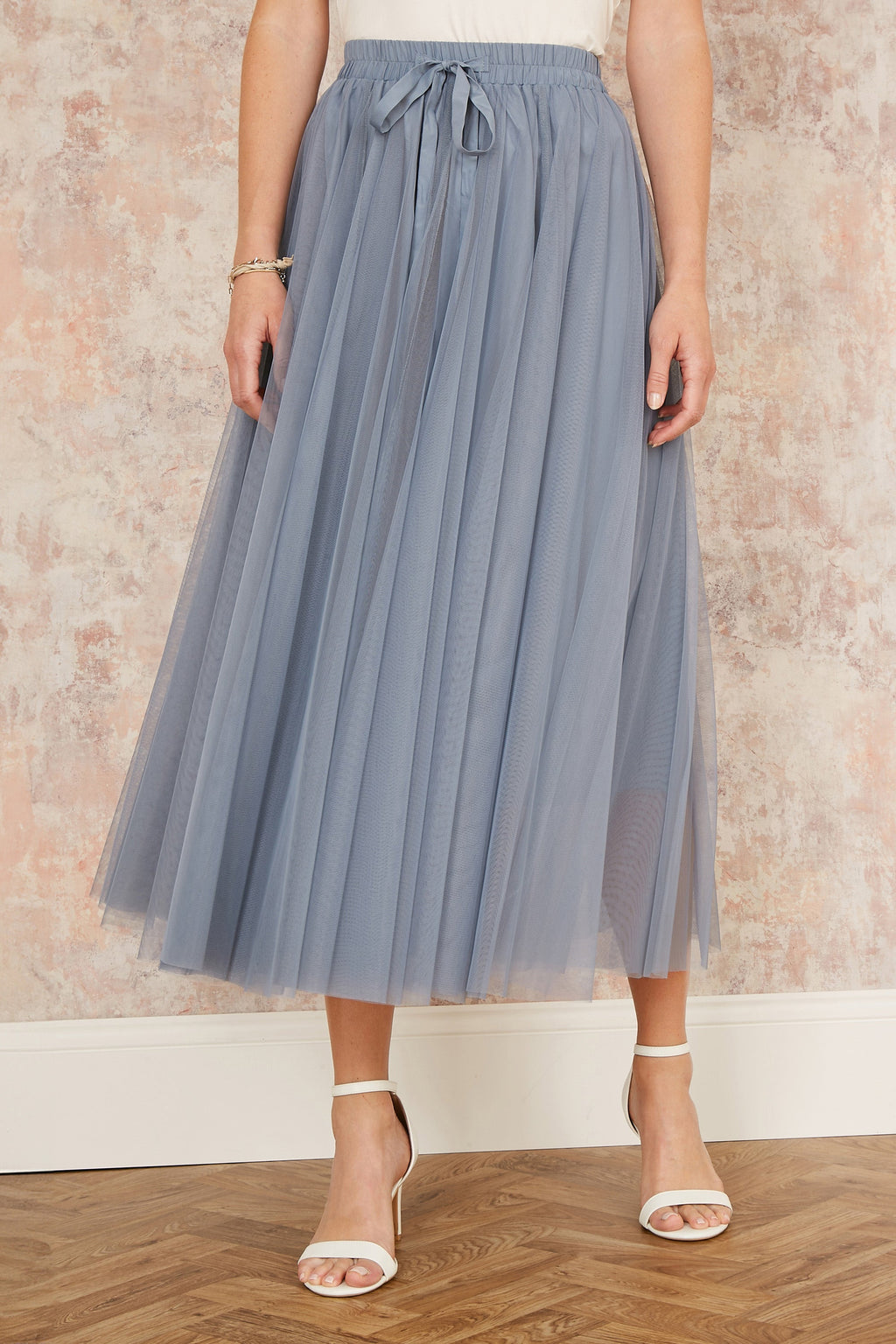 Yumi Blue Mesh Tulle Skirt