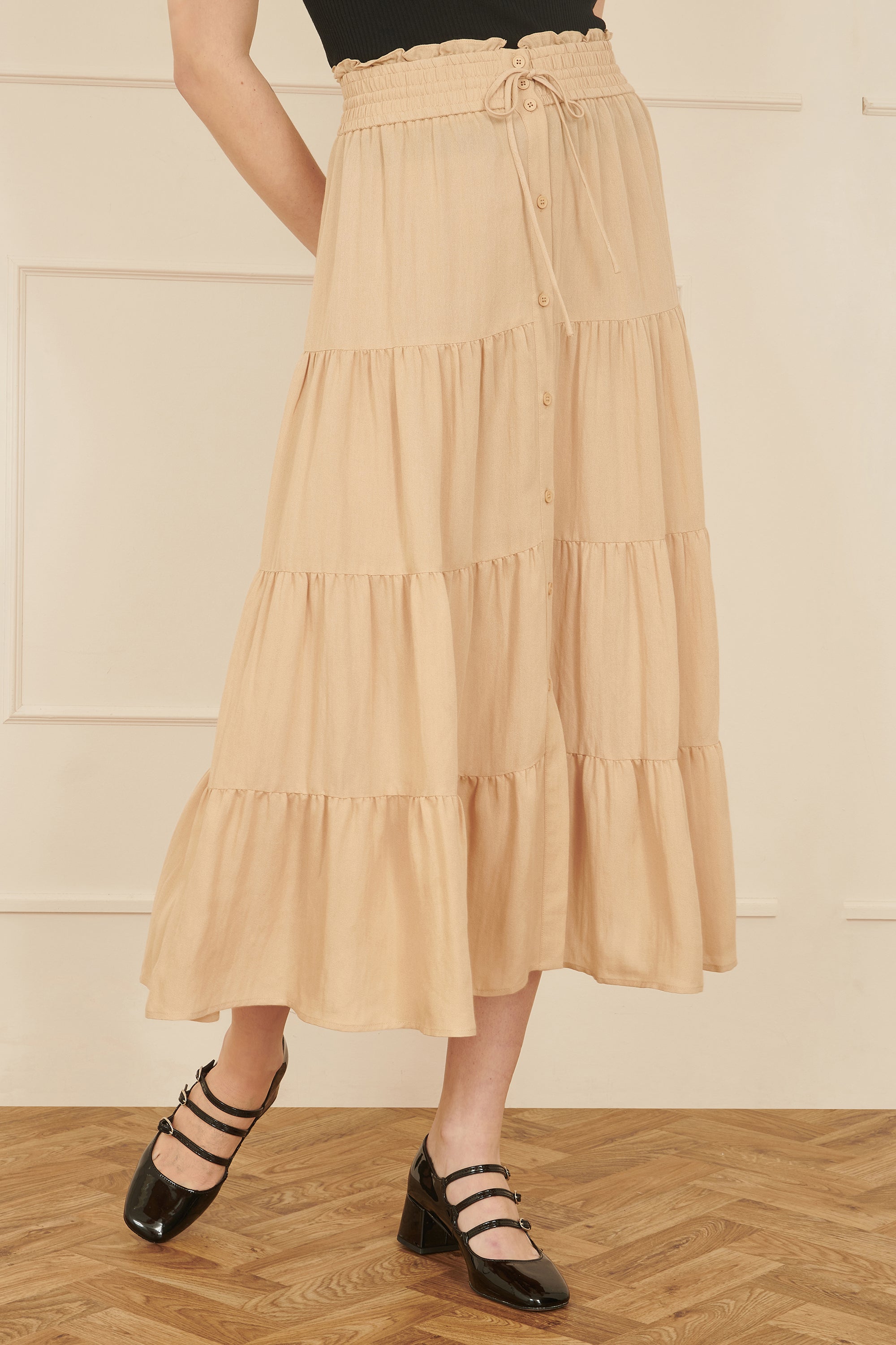 Yumi Stone Midi Boho Skirt