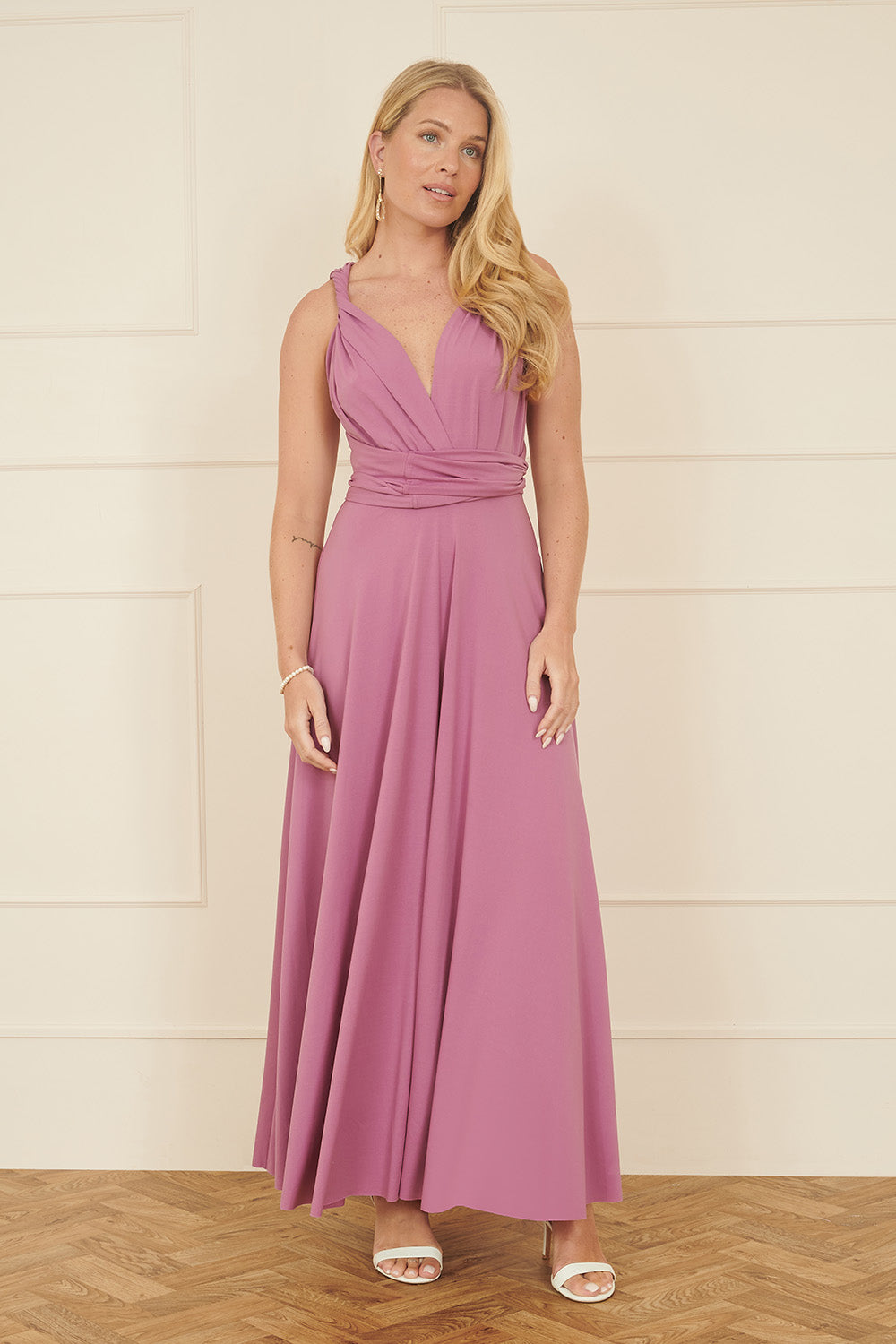 Yumi Pink Jersey Stretch Multiway Midi Dress