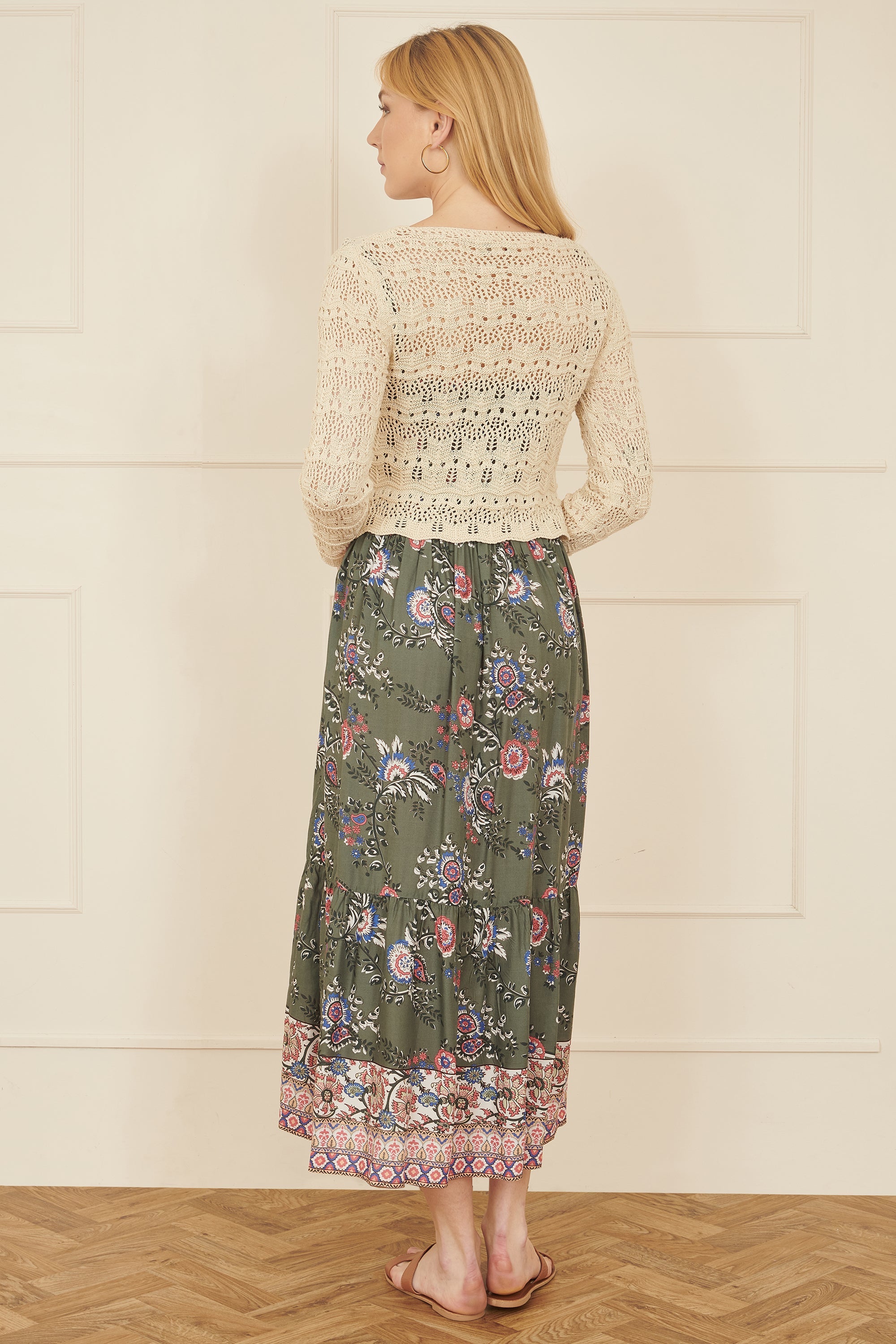 Yumi Ivory Crochet Top With Front Ruching