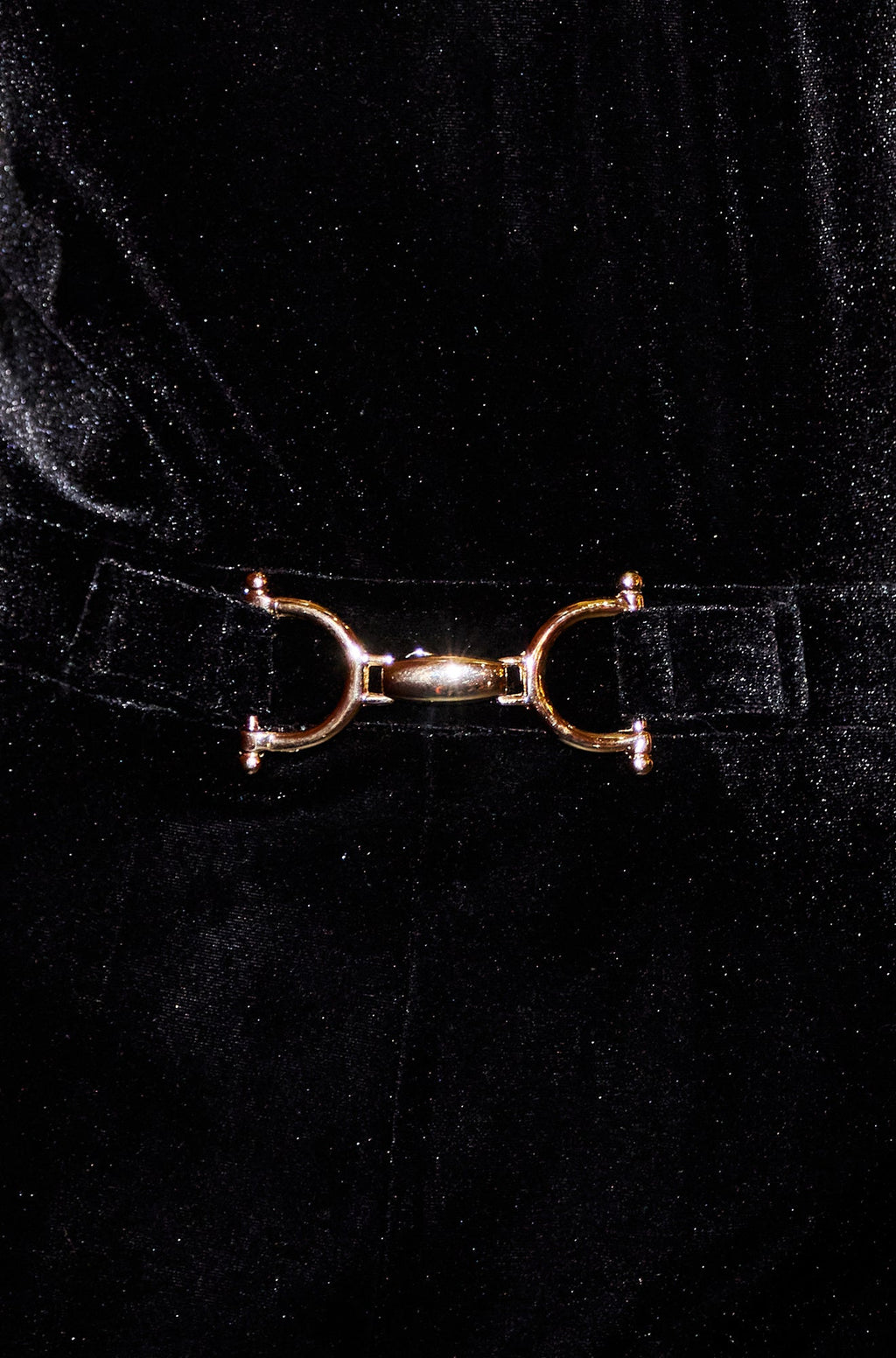 Yumi Black Velvet Jumpsuit With Twist Neckline And Buckle Belt