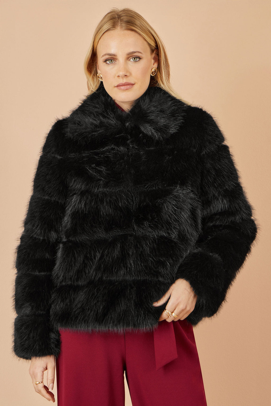 Yumi Black Luxe Faur Fur Coat
