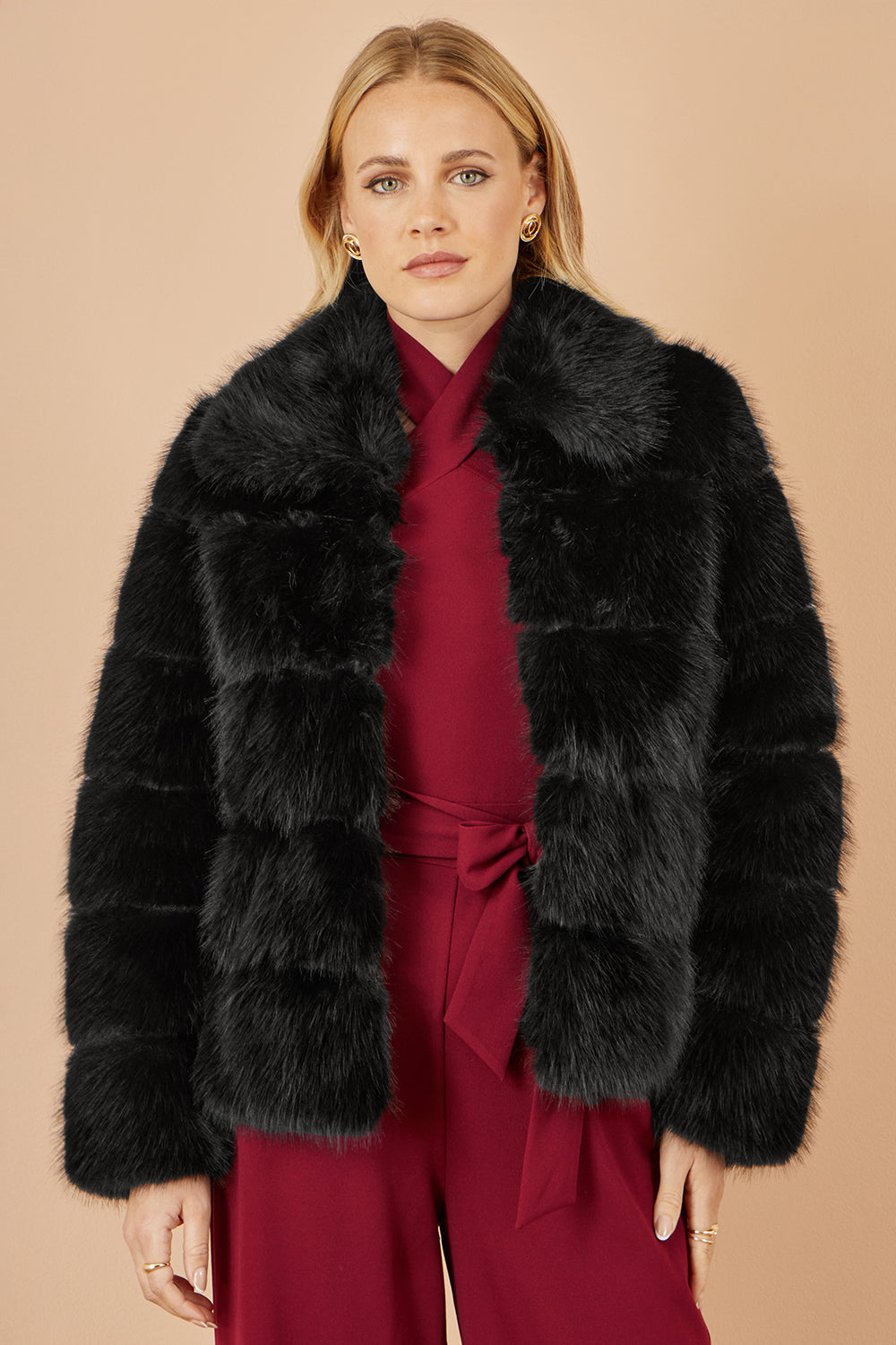 Yumi Black Luxe Faur Fur Coat